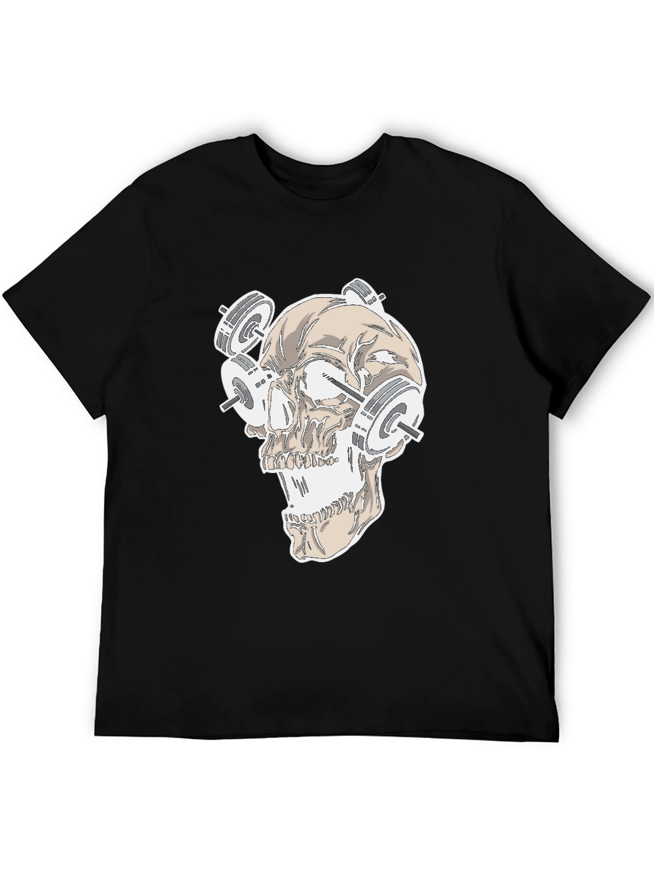 Skull Gym Weights Graphic T-Shirt