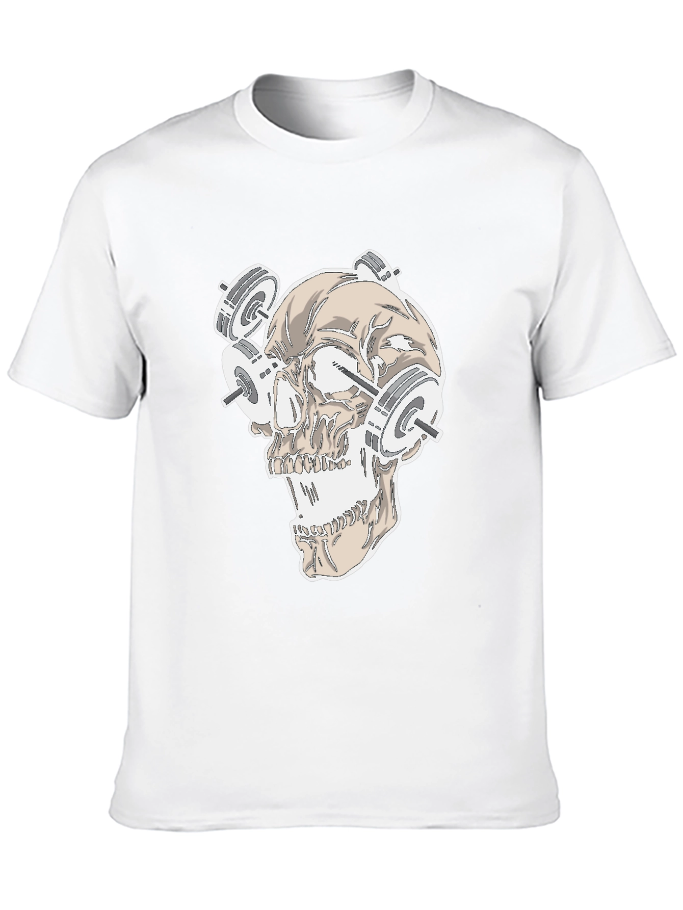 Skull Gym Weights Graphic T-Shirt