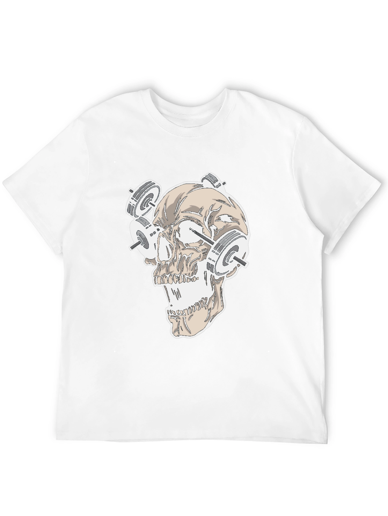 Skull Gym Weights Graphic T-Shirt