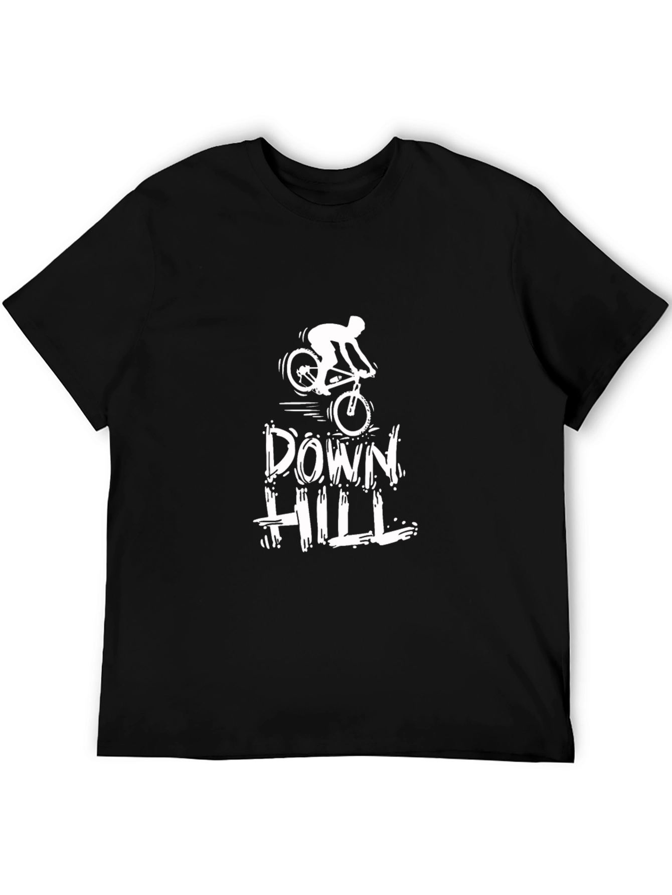 Downhill Mountain Biker Graphic Tee - Black