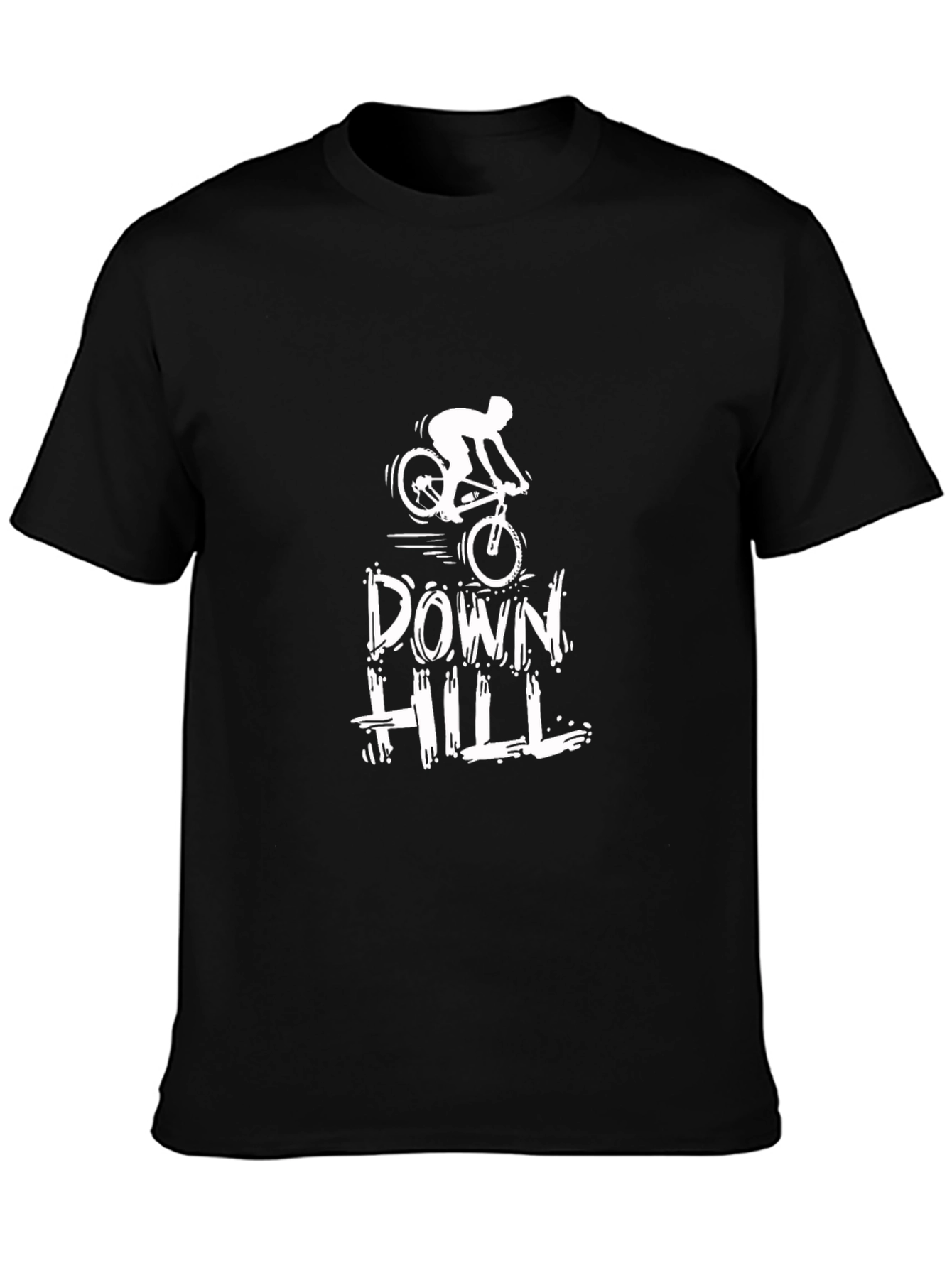 Downhill Mountain Biker Graphic Tee - Black