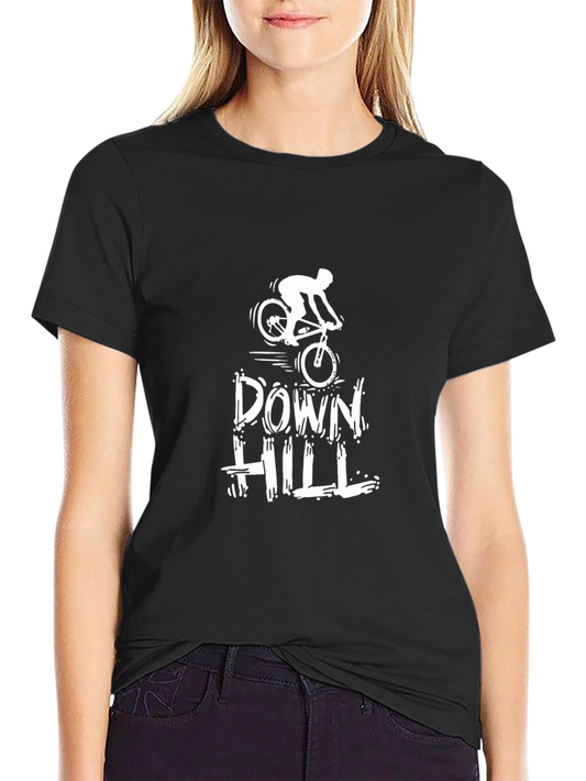 Downhill Mountain Biker Graphic Tee - Black