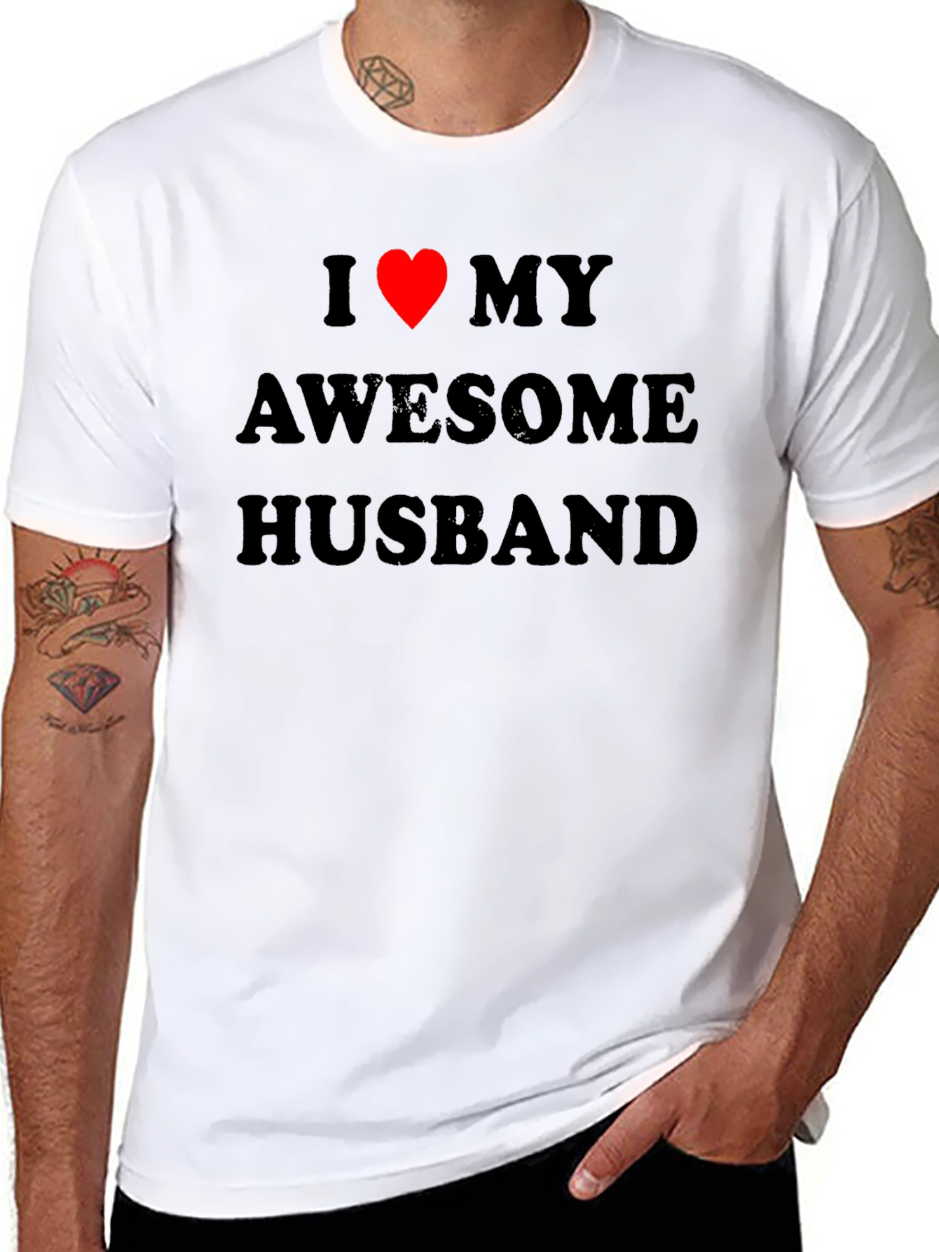 I Heart My Awesome Husband Graphic T-Shirt