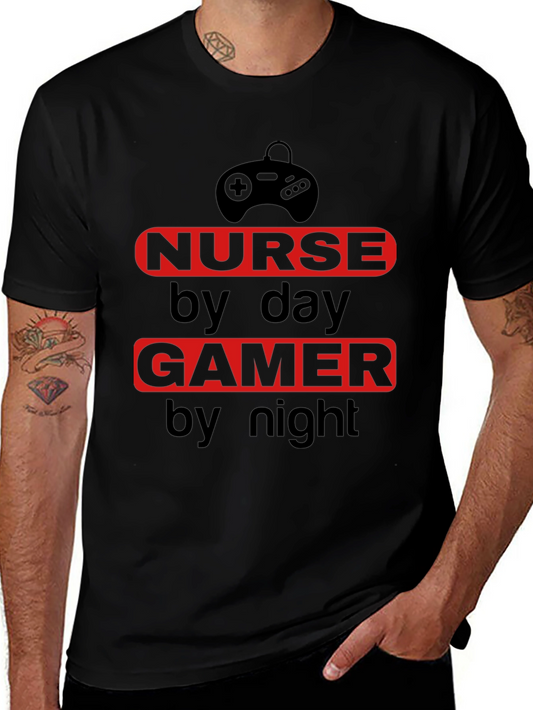 Nurse by Day Gamer by Night T-Shirt