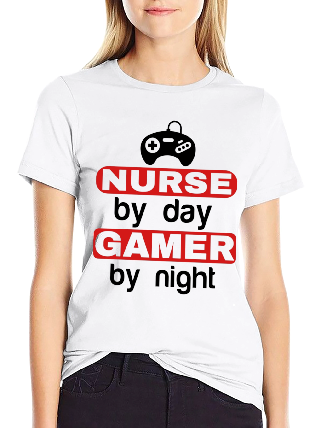 Nurse by Day Gamer by Night T-Shirt