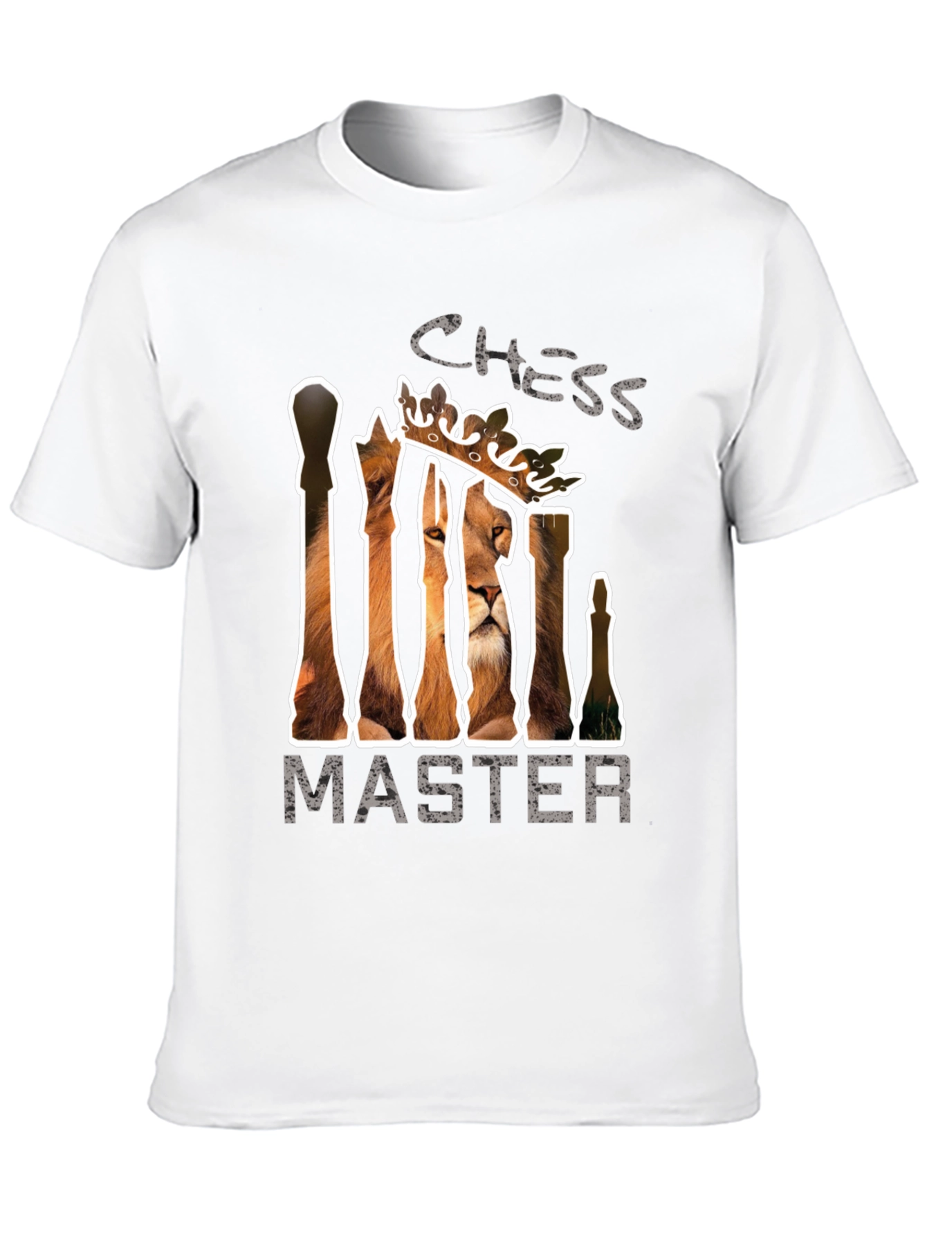 Chess Master Lion Graphic Tee - Black