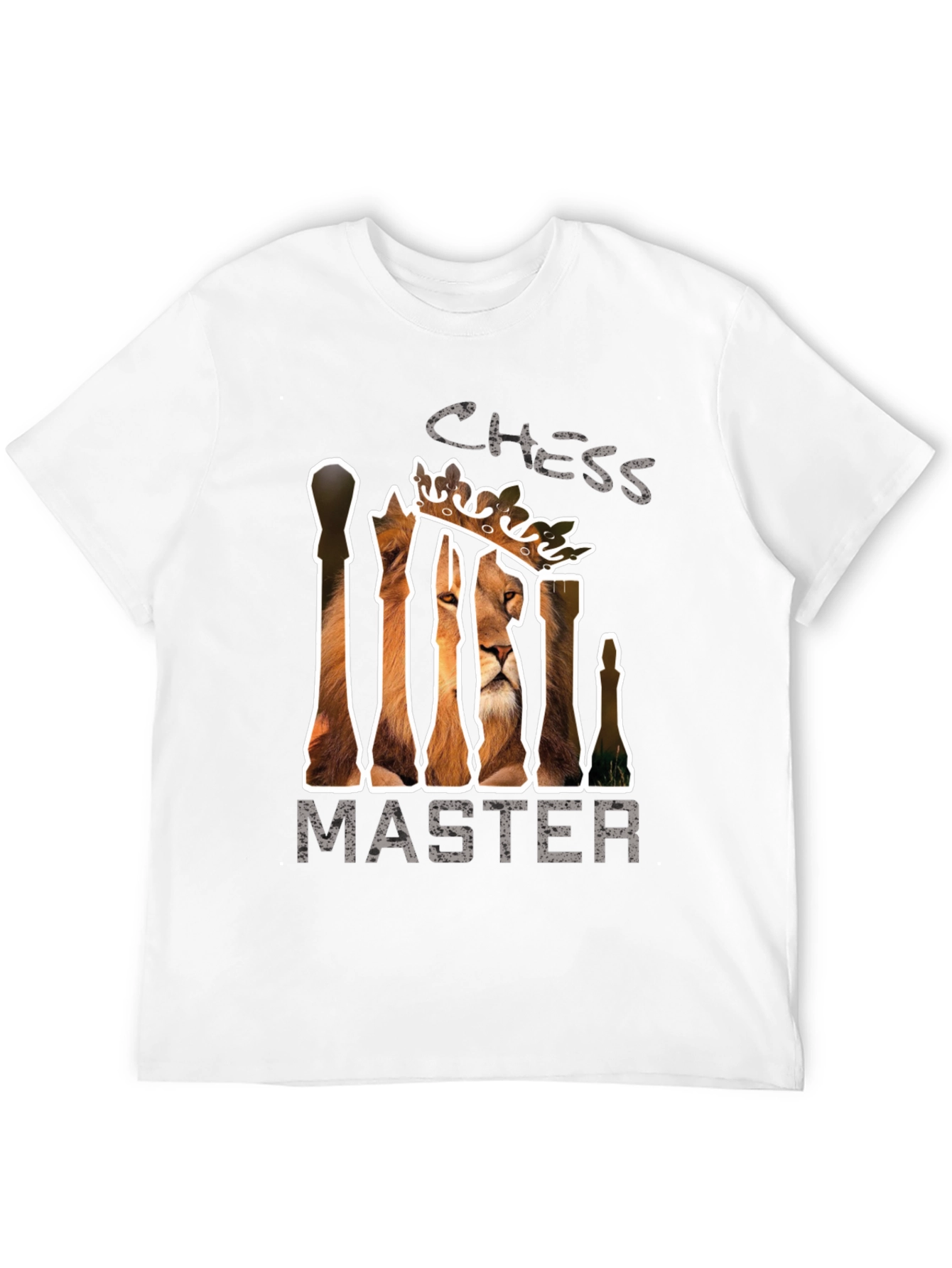 Chess Master Lion Graphic Tee - Black