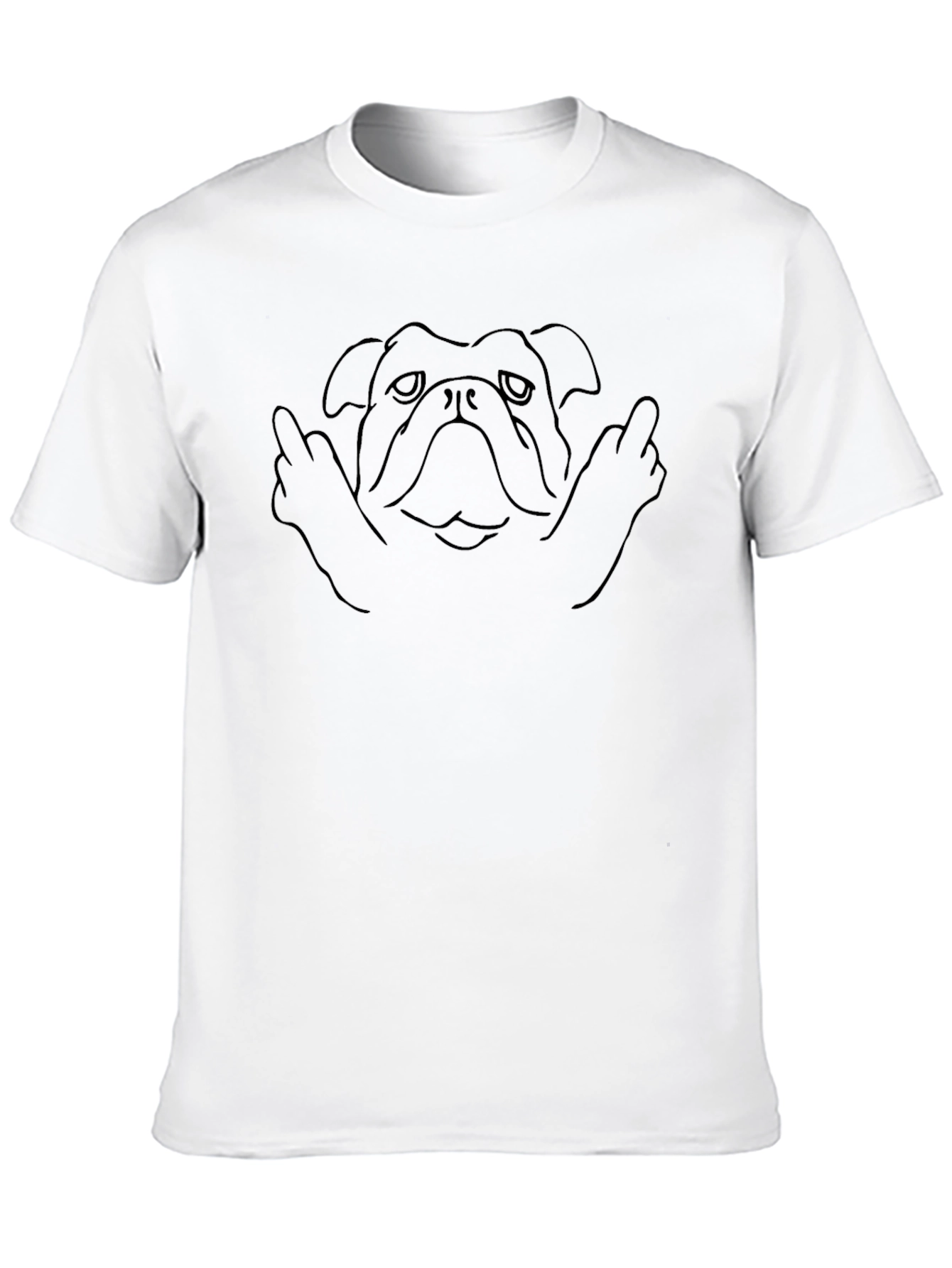 Bulldog Middle Finger T-Shirt - Funny Dog Tee