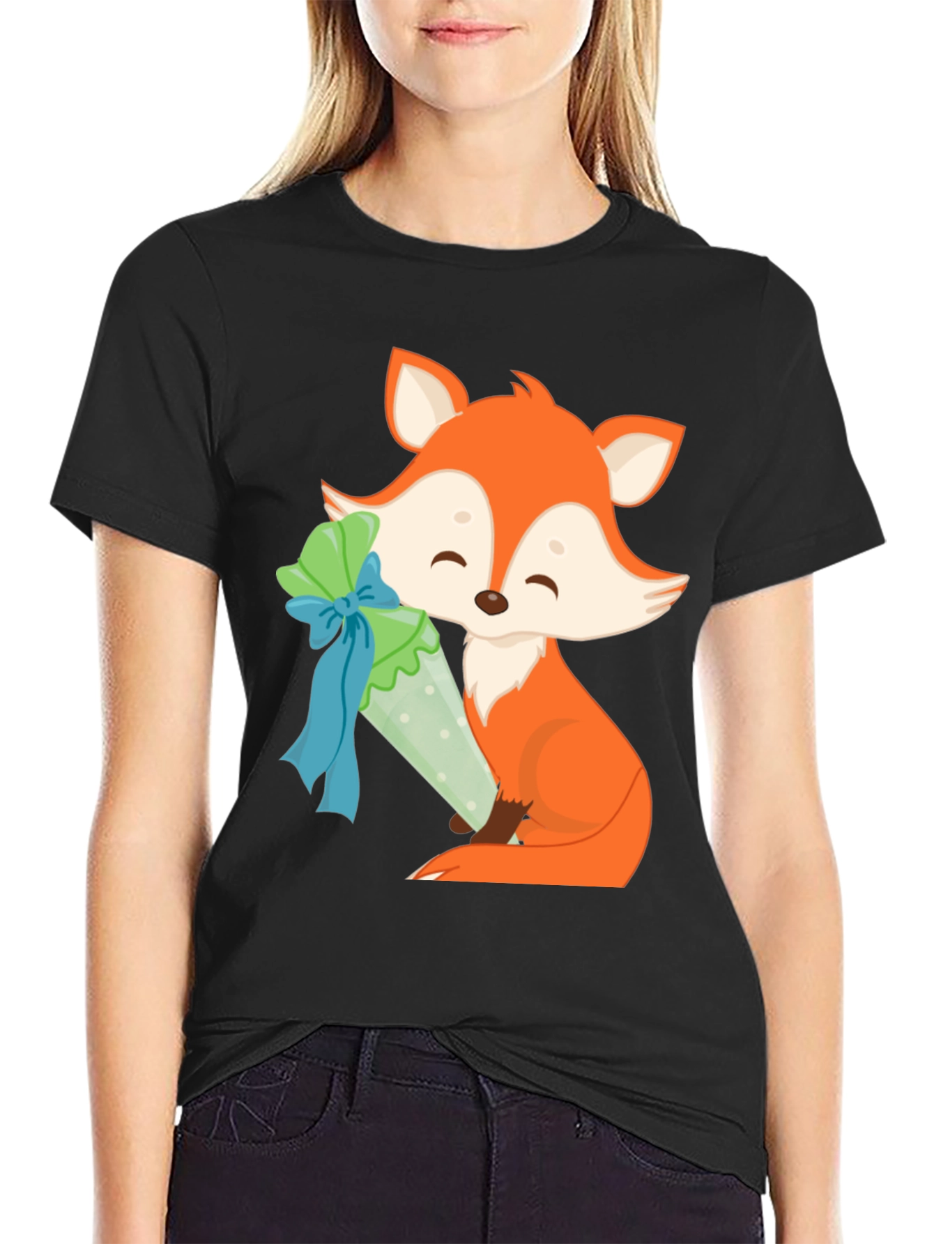 Fox with Treat T-Shirt - Cute & Stylish