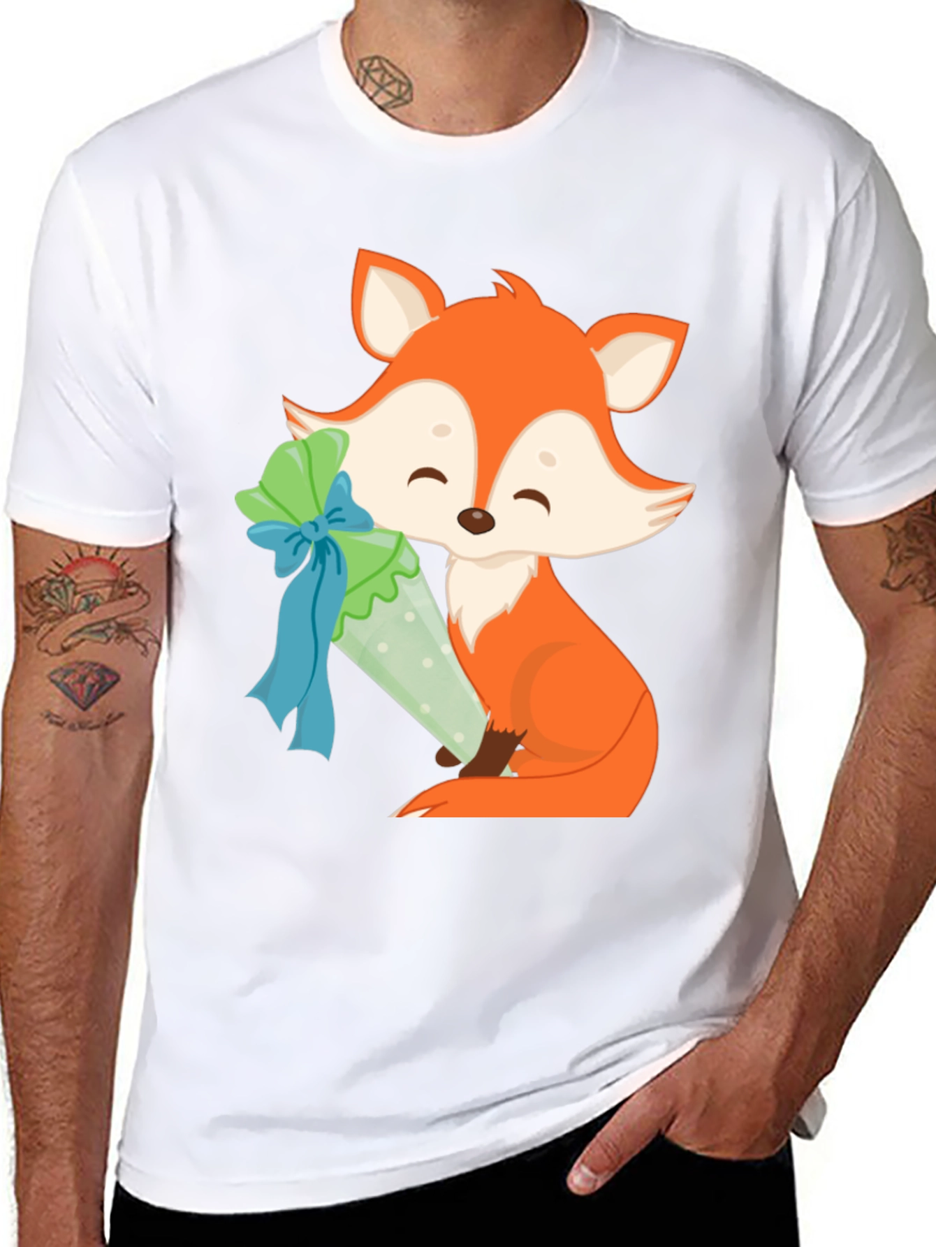 Fox with Treat T-Shirt - Cute & Stylish