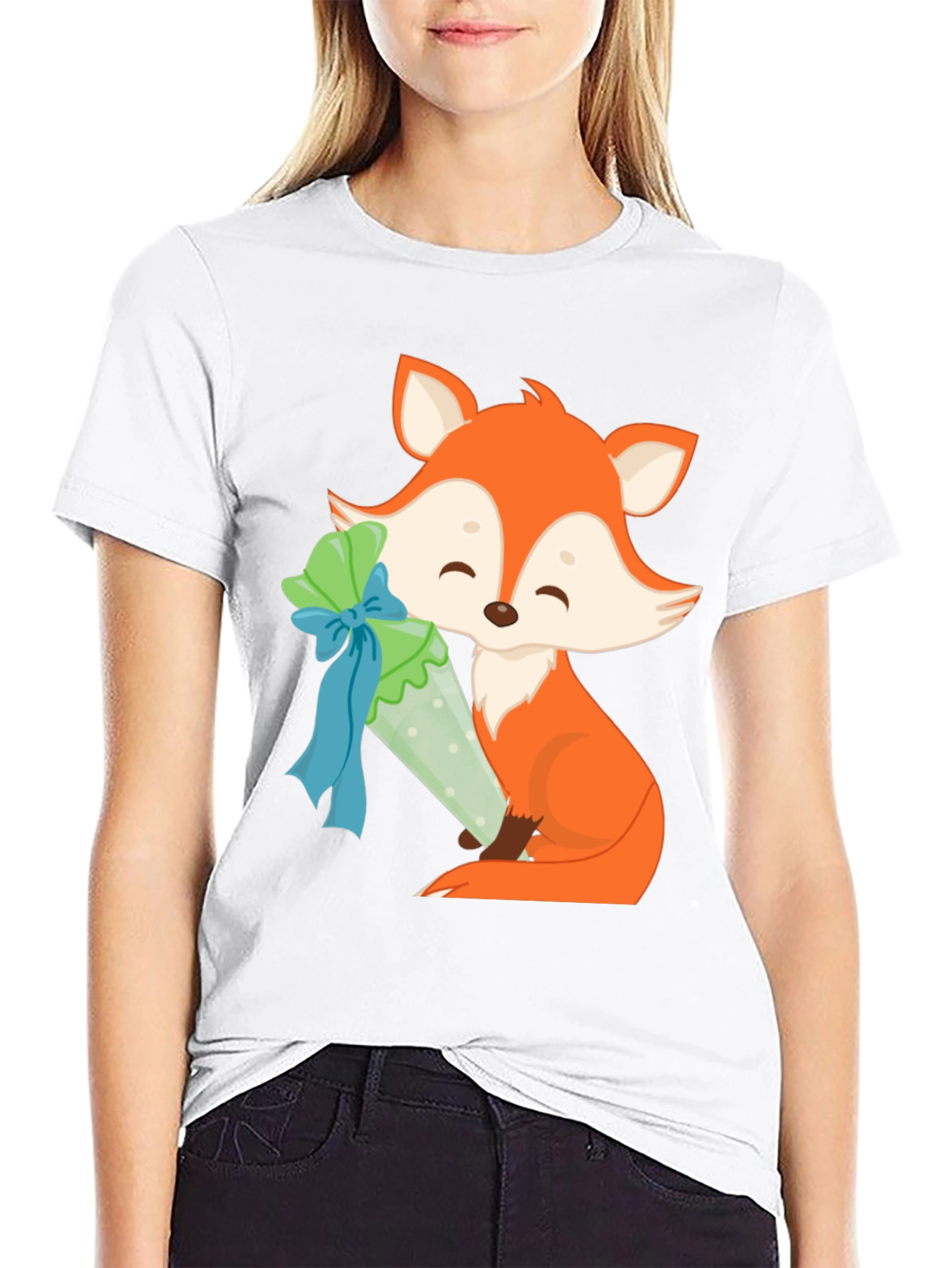 Fox with Treat T-Shirt - Cute & Stylish