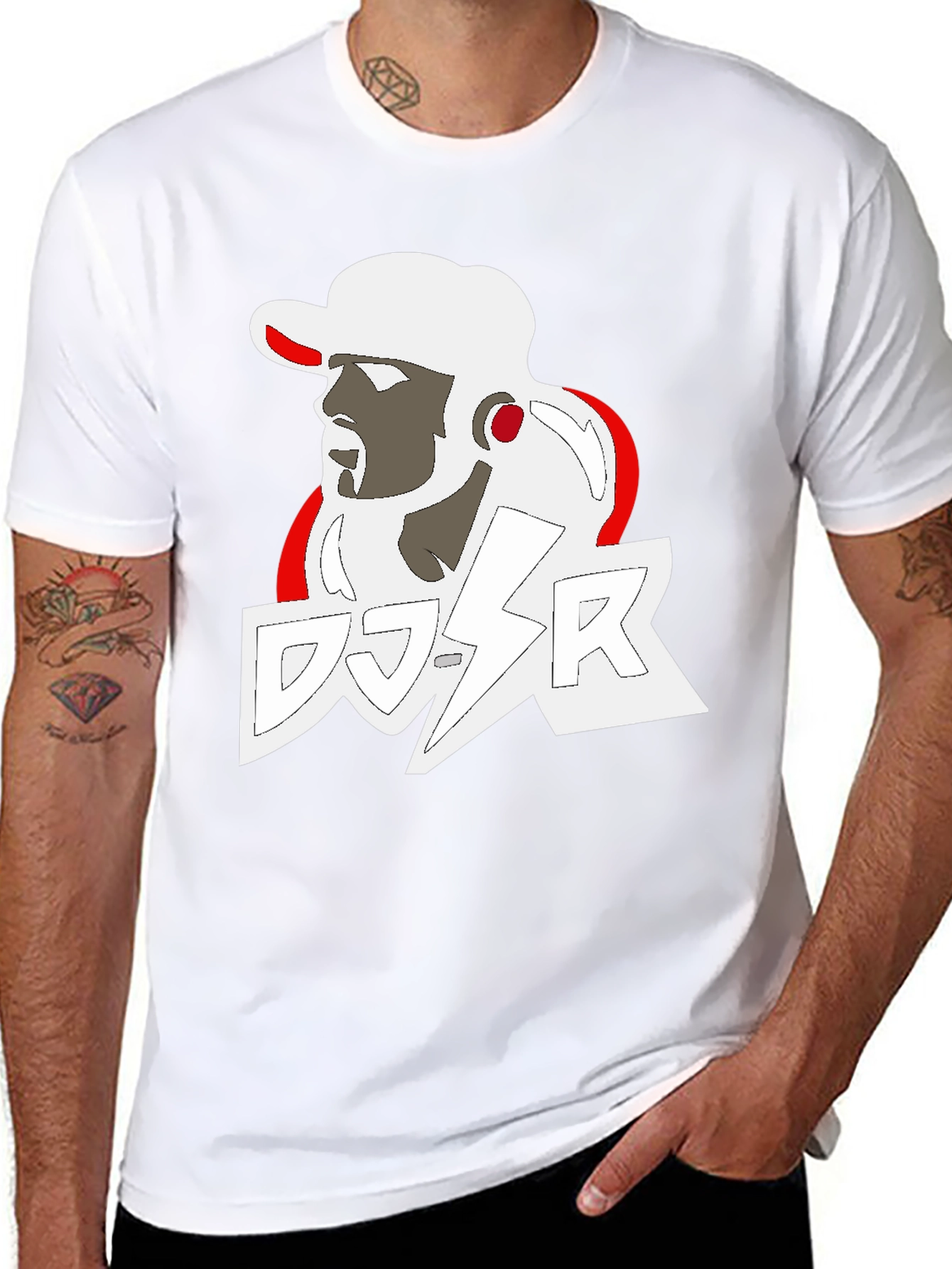 DJ SR Graphic Tee - Stylish Black T-Shirt
