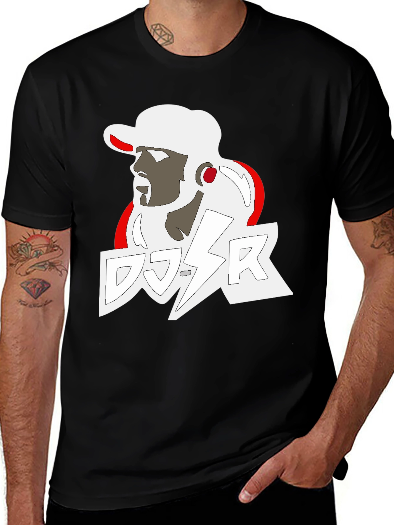 DJ SR Graphic Tee - Stylish Black T-Shirt