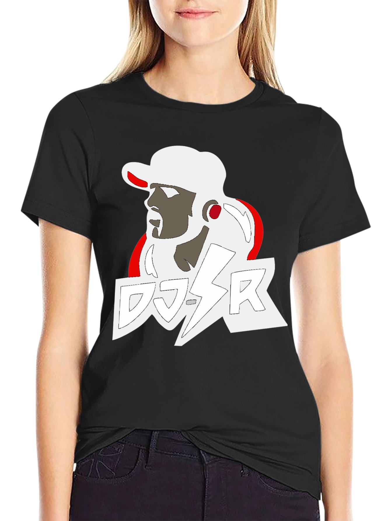 DJ SR Graphic Tee - Stylish Black T-Shirt