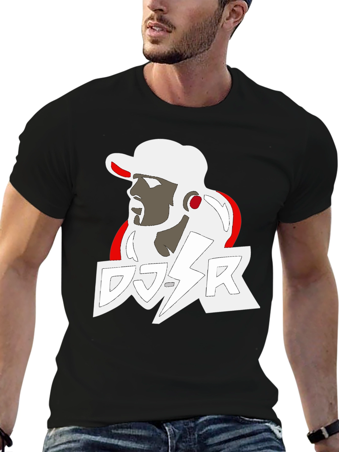 DJ SR Graphic Tee - Stylish Black T-Shirt