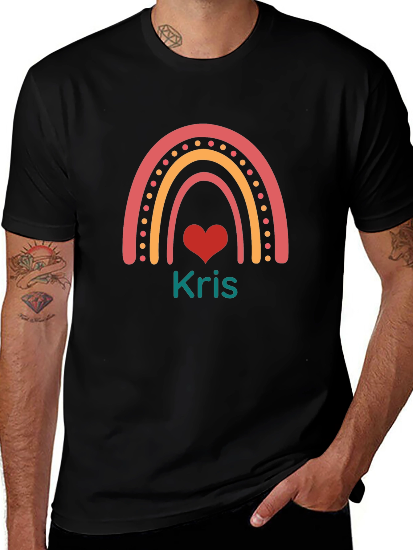 Rainbow Heart Personalized Tee