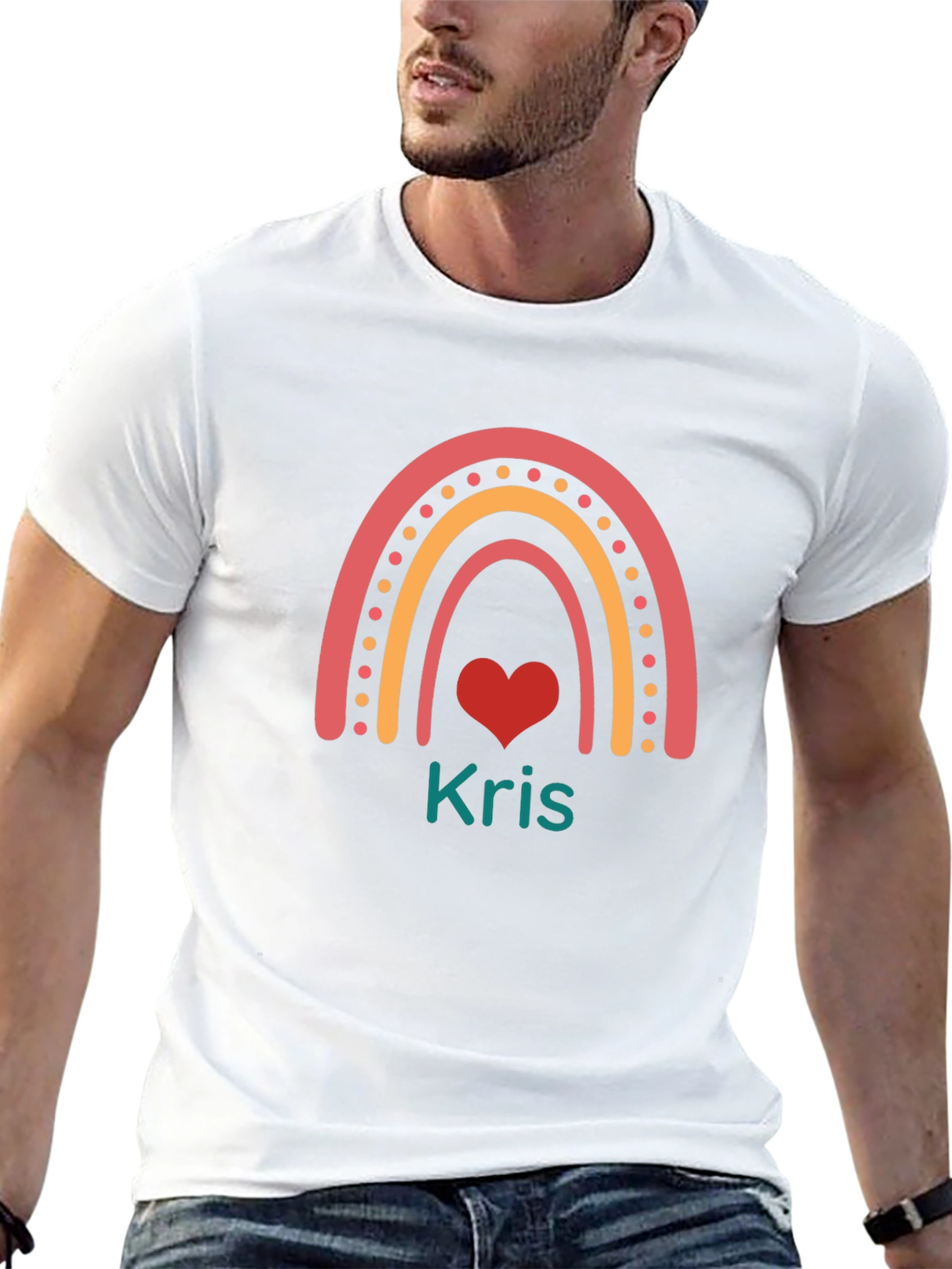 Rainbow Heart Personalized Tee