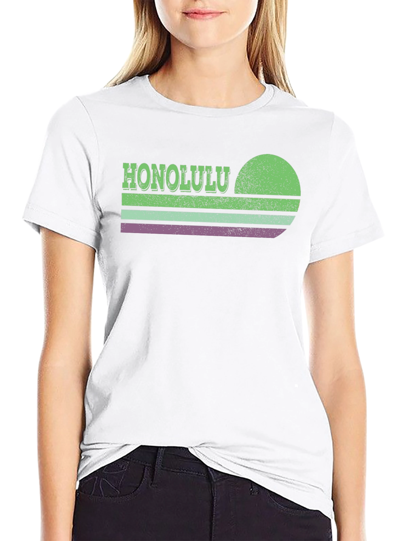 Honolulu Retro Sunset Graphic T-Shirt