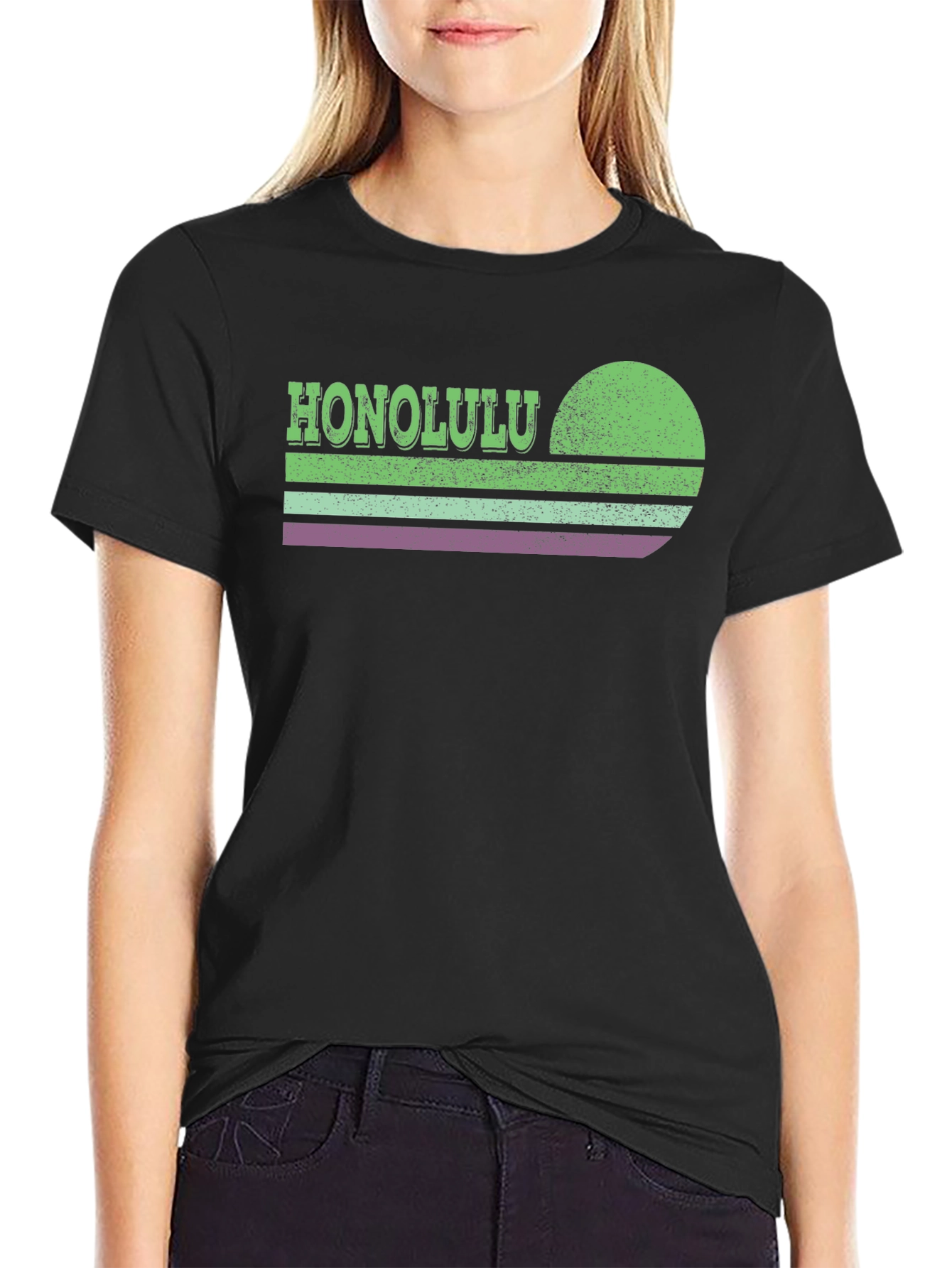 Honolulu Retro Sunset Graphic T-Shirt