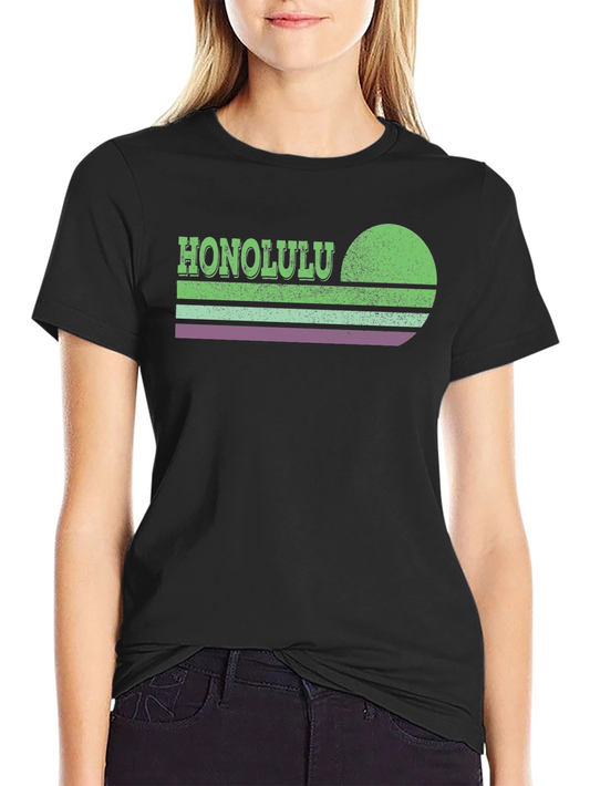 Honolulu Retro Sunset Graphic T-Shirt