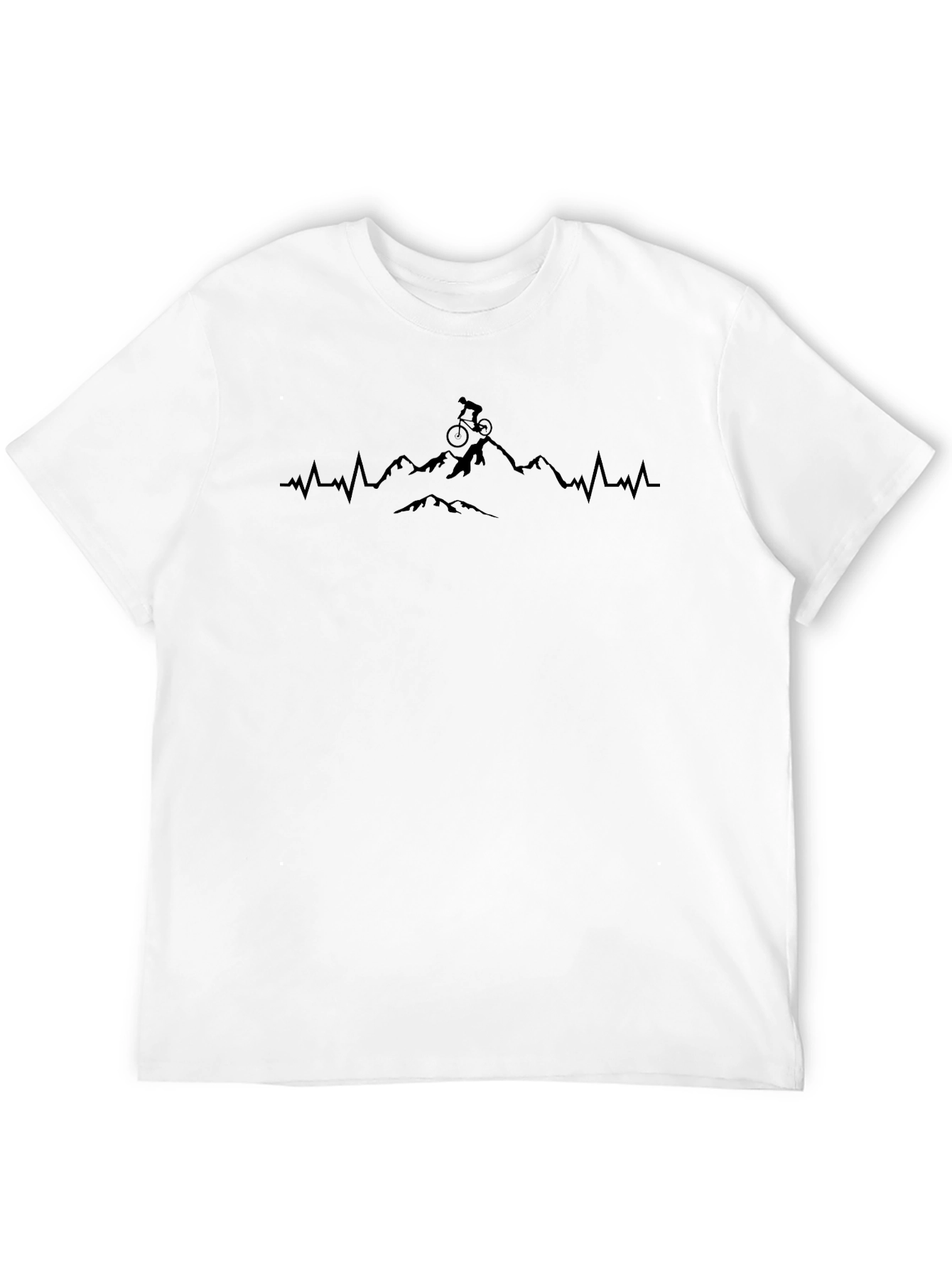 Mountain Biking Heartbeat Graphic Tee - Black