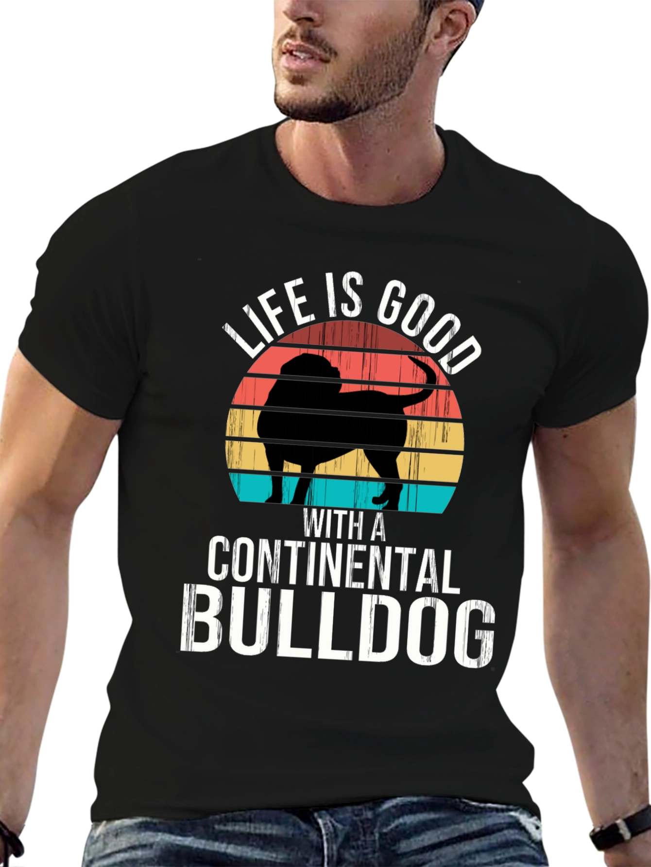 Continental Bulldog T-Shirt - Life is Good