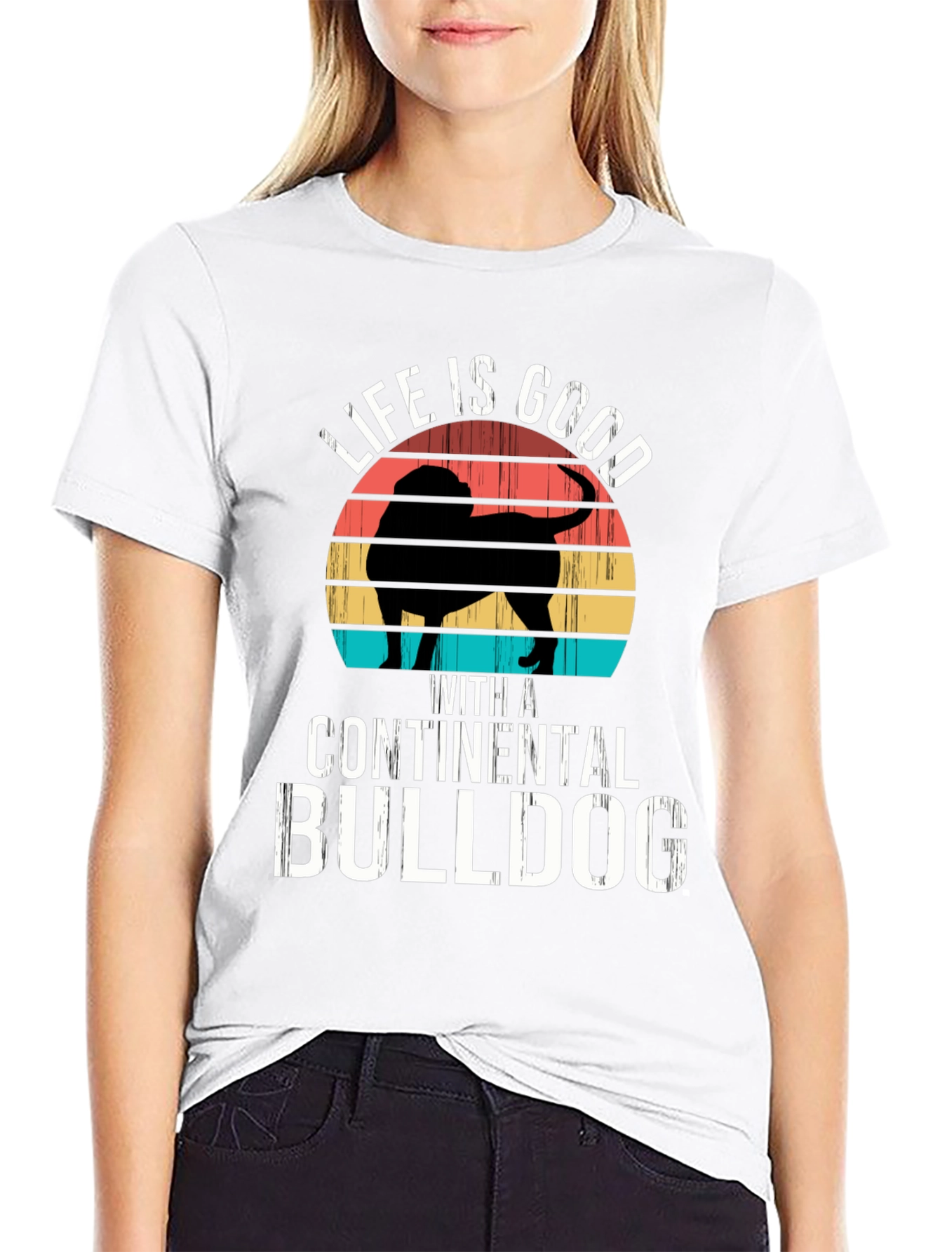 Continental Bulldog T-Shirt - Life is Good