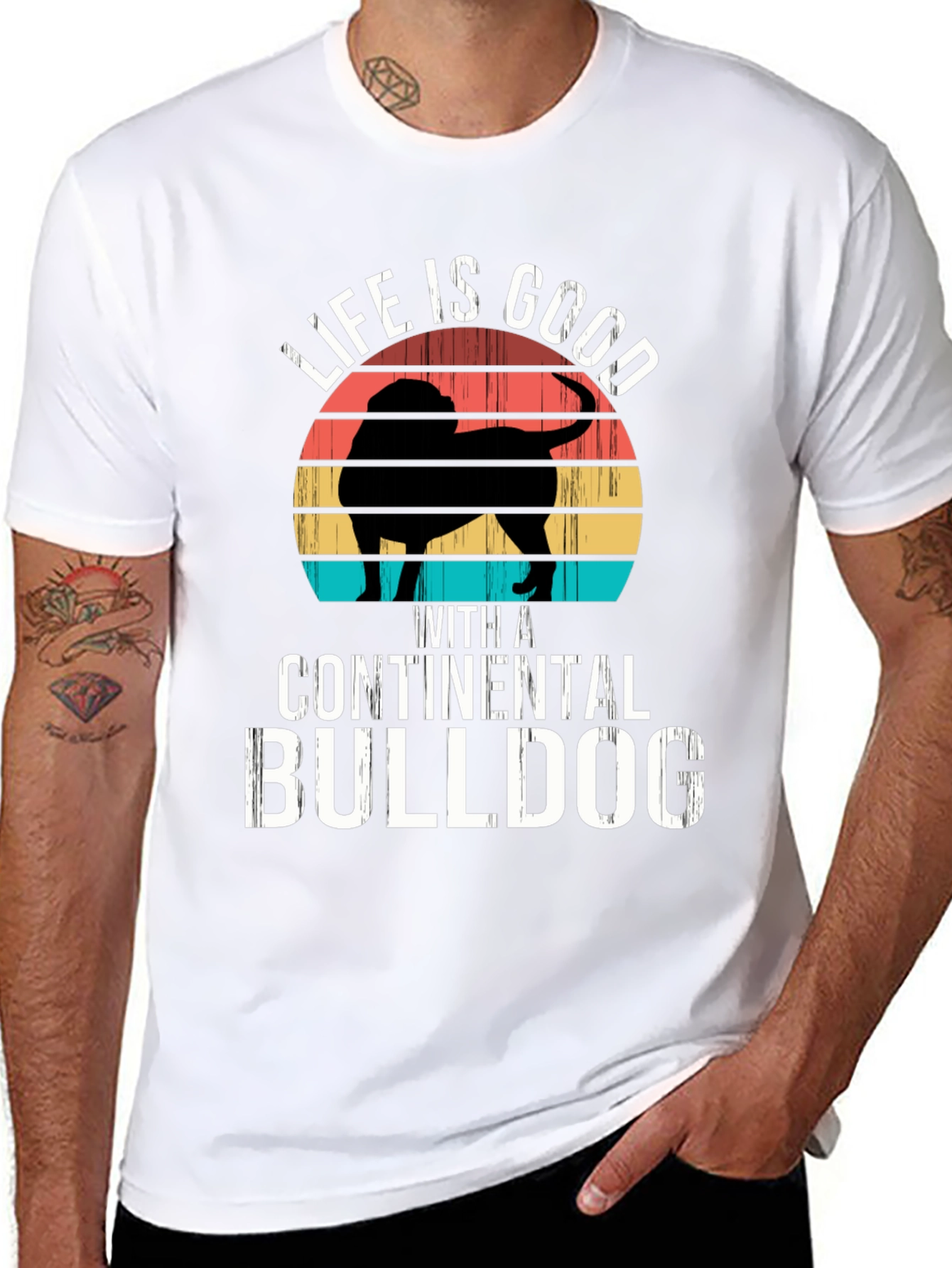 Continental Bulldog T-Shirt - Life is Good