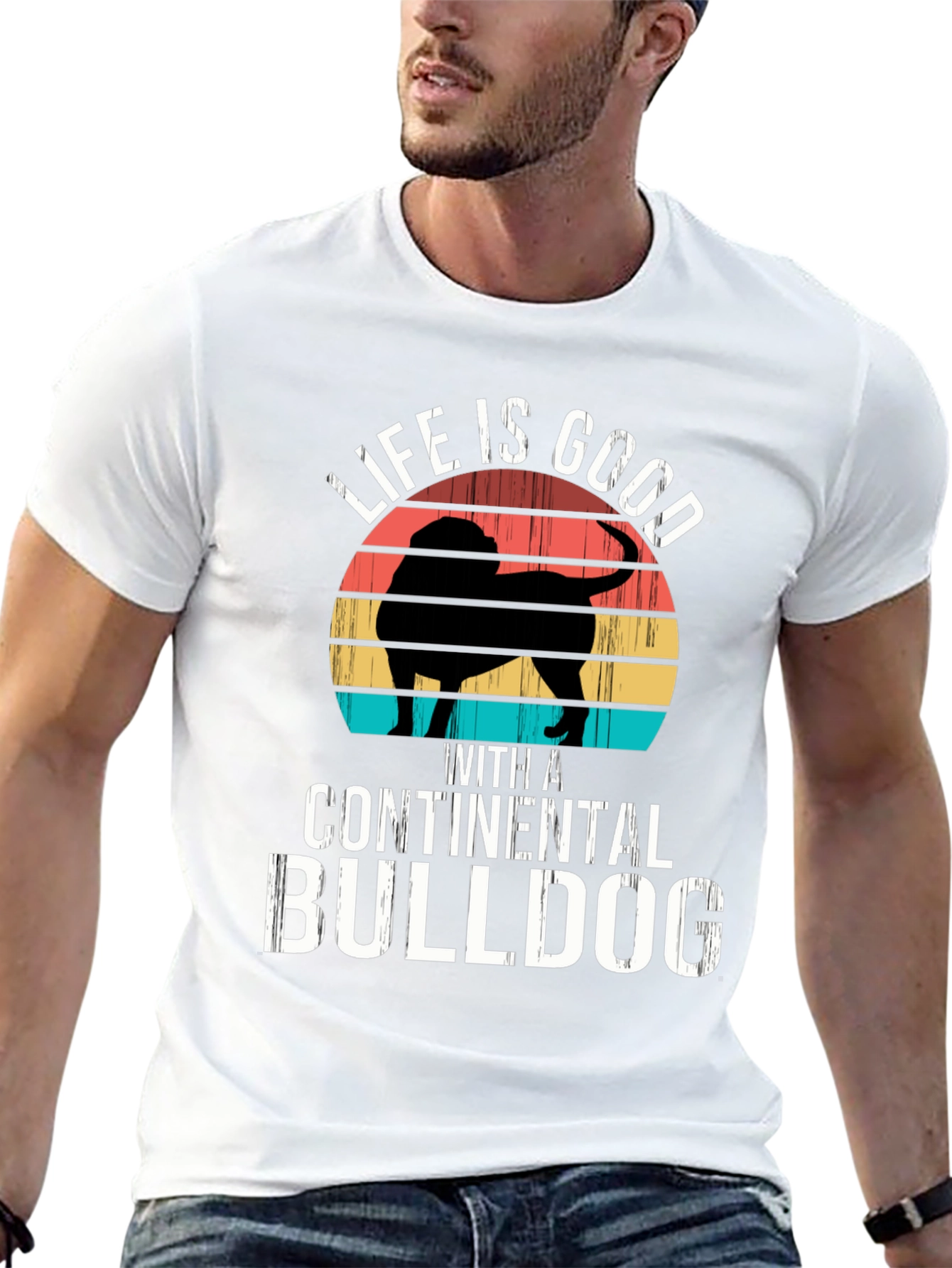 Continental Bulldog T-Shirt - Life is Good