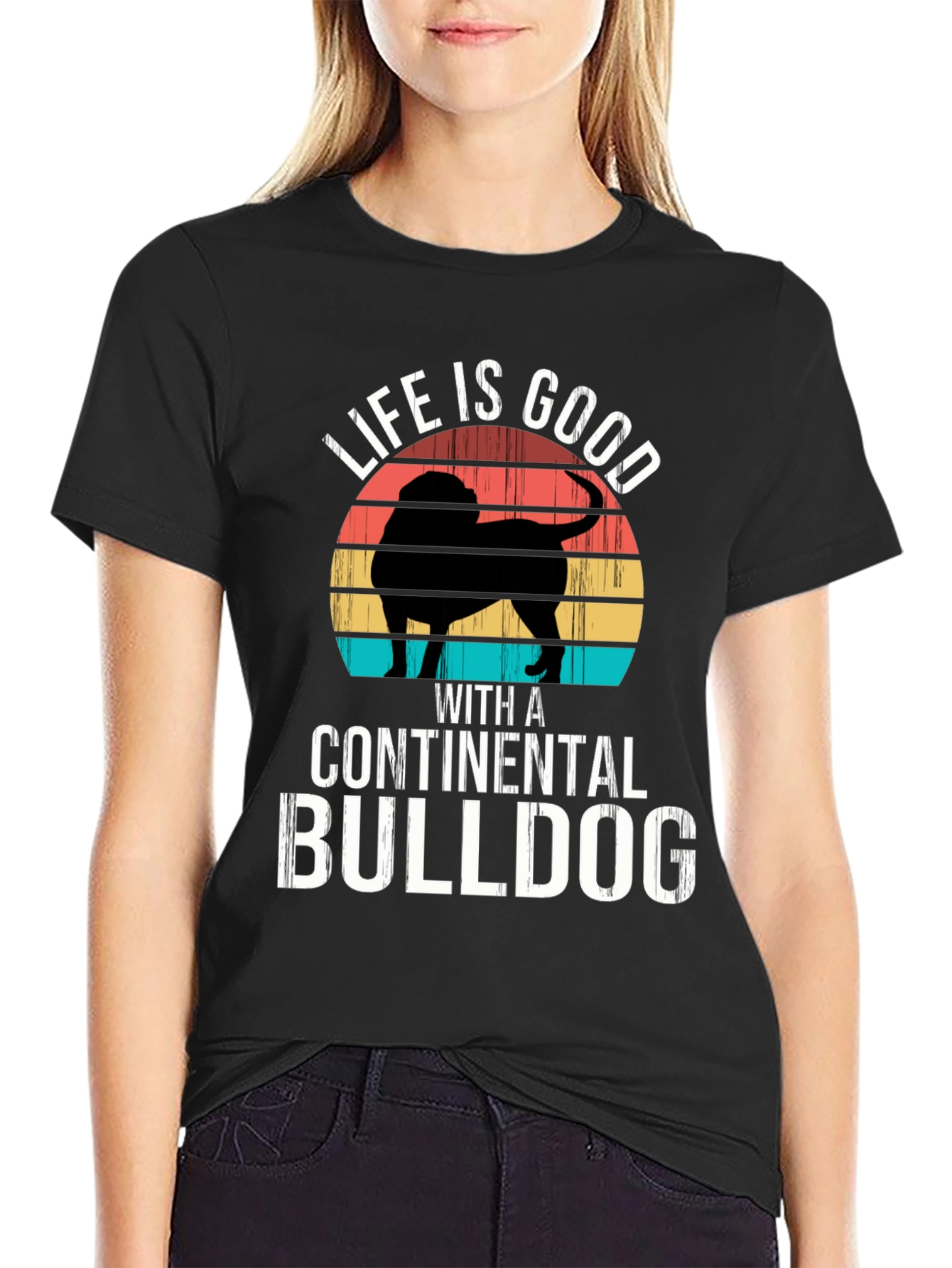 Continental Bulldog T-Shirt - Life is Good