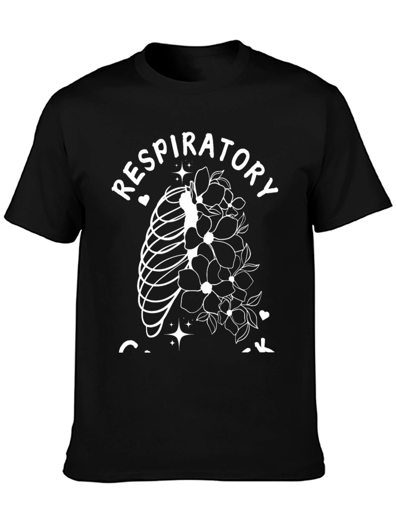 Respiratory Ribcage Floral Graphic T-Shirt
