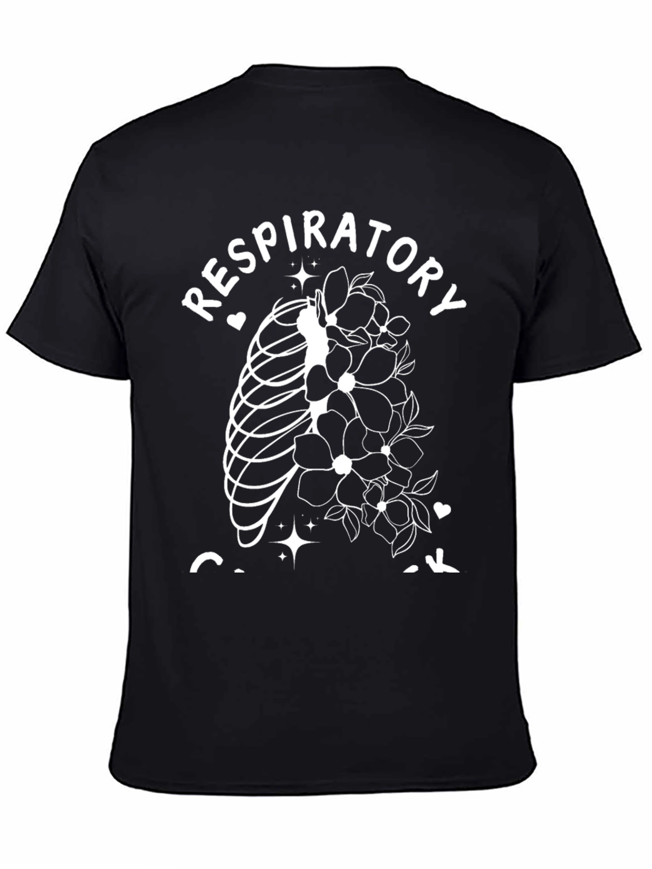 Respiratory Ribcage Floral Graphic T-Shirt