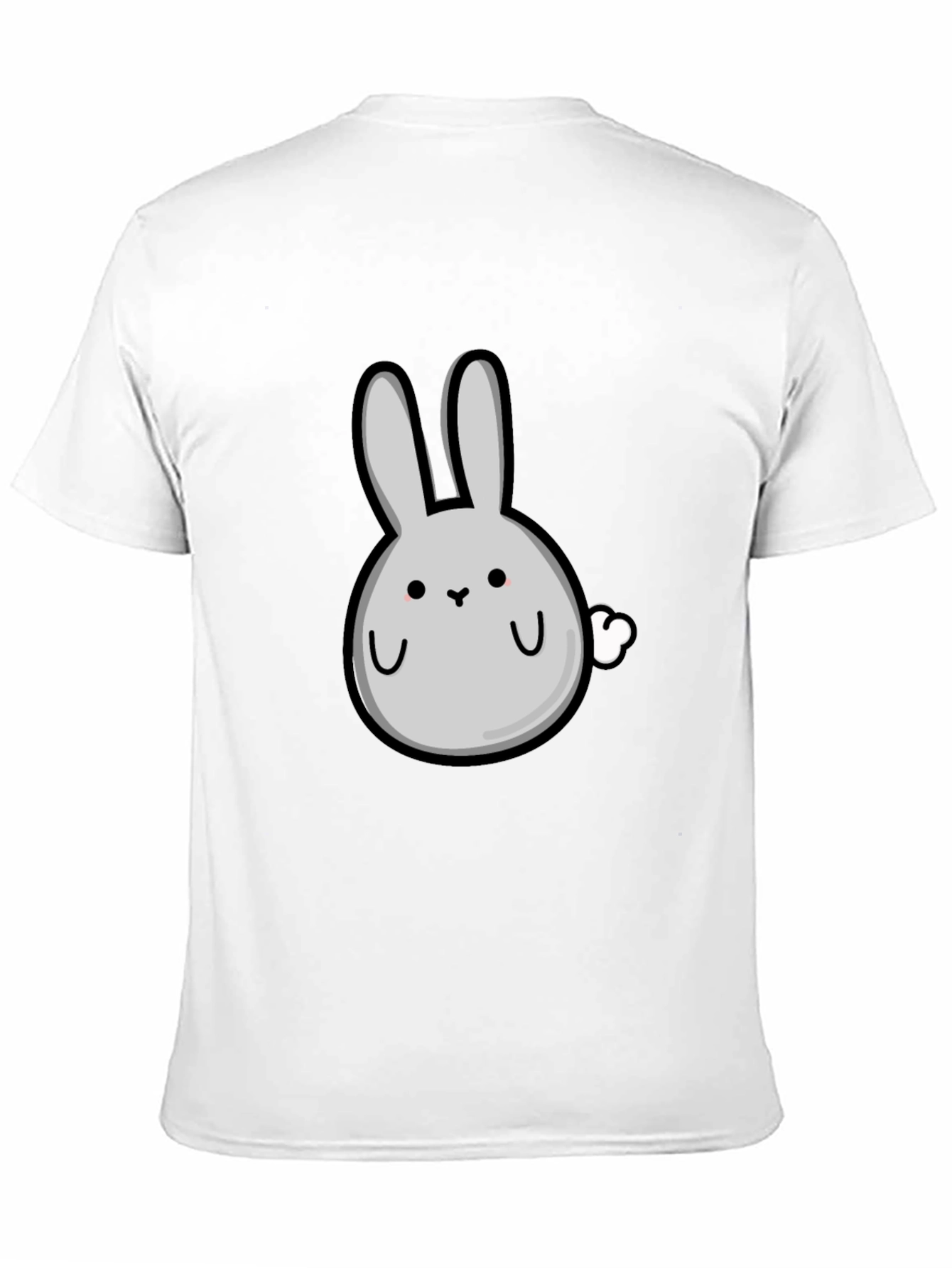 Cute Cartoon Bunny Black T-Shirt