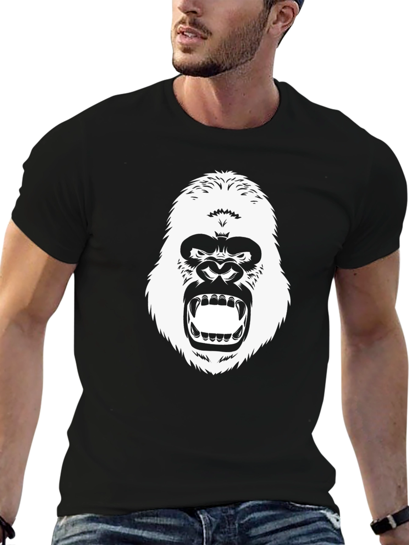 Black Gorilla Graphic Tee - Mens Casual T-Shirt