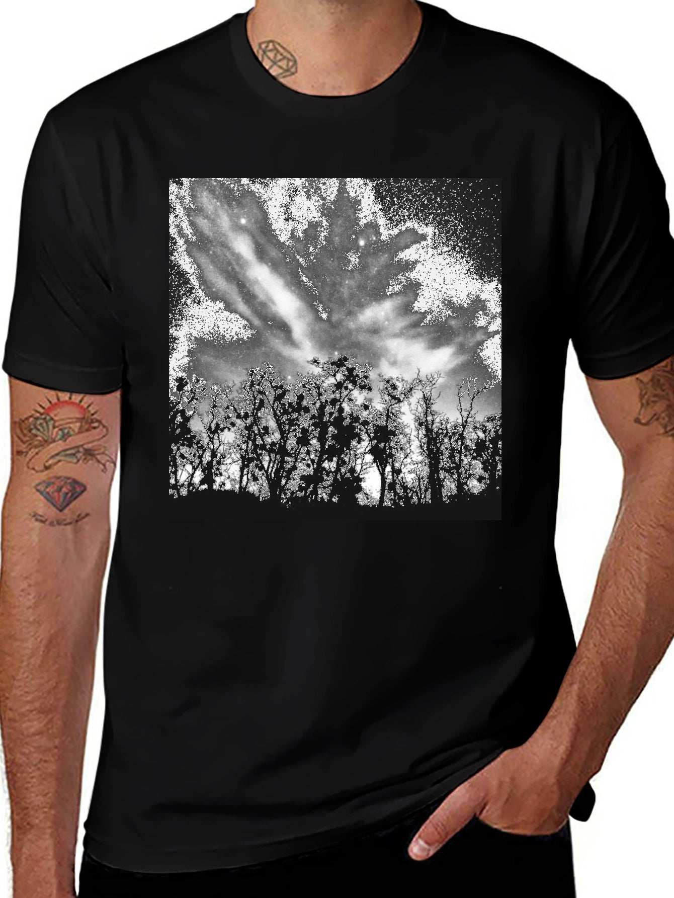 Nature Sky Black T-Shirt