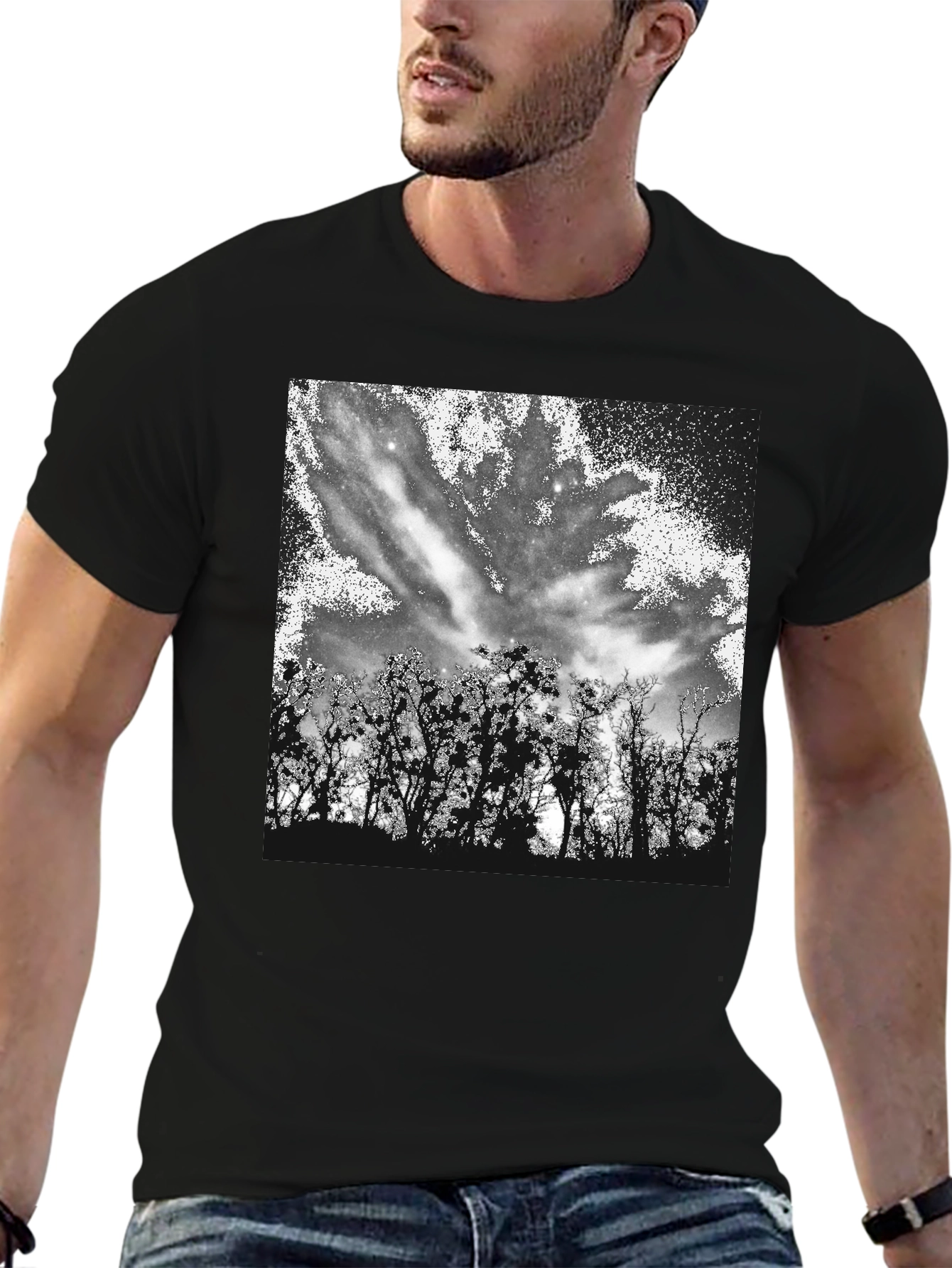 Nature Sky Black T-Shirt