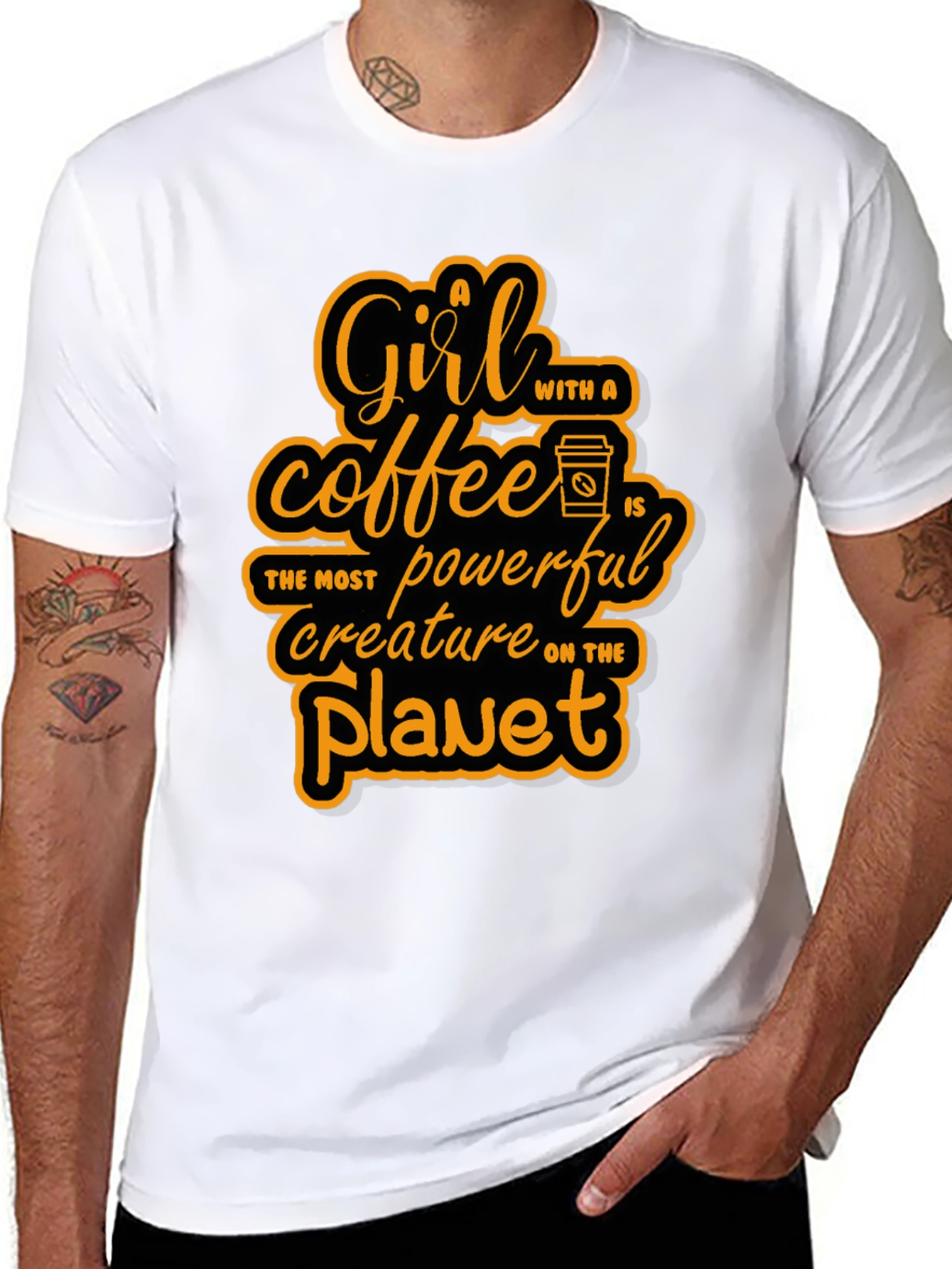 Coffee Lover T-Shirt: A Girl with Coffee is Powerful