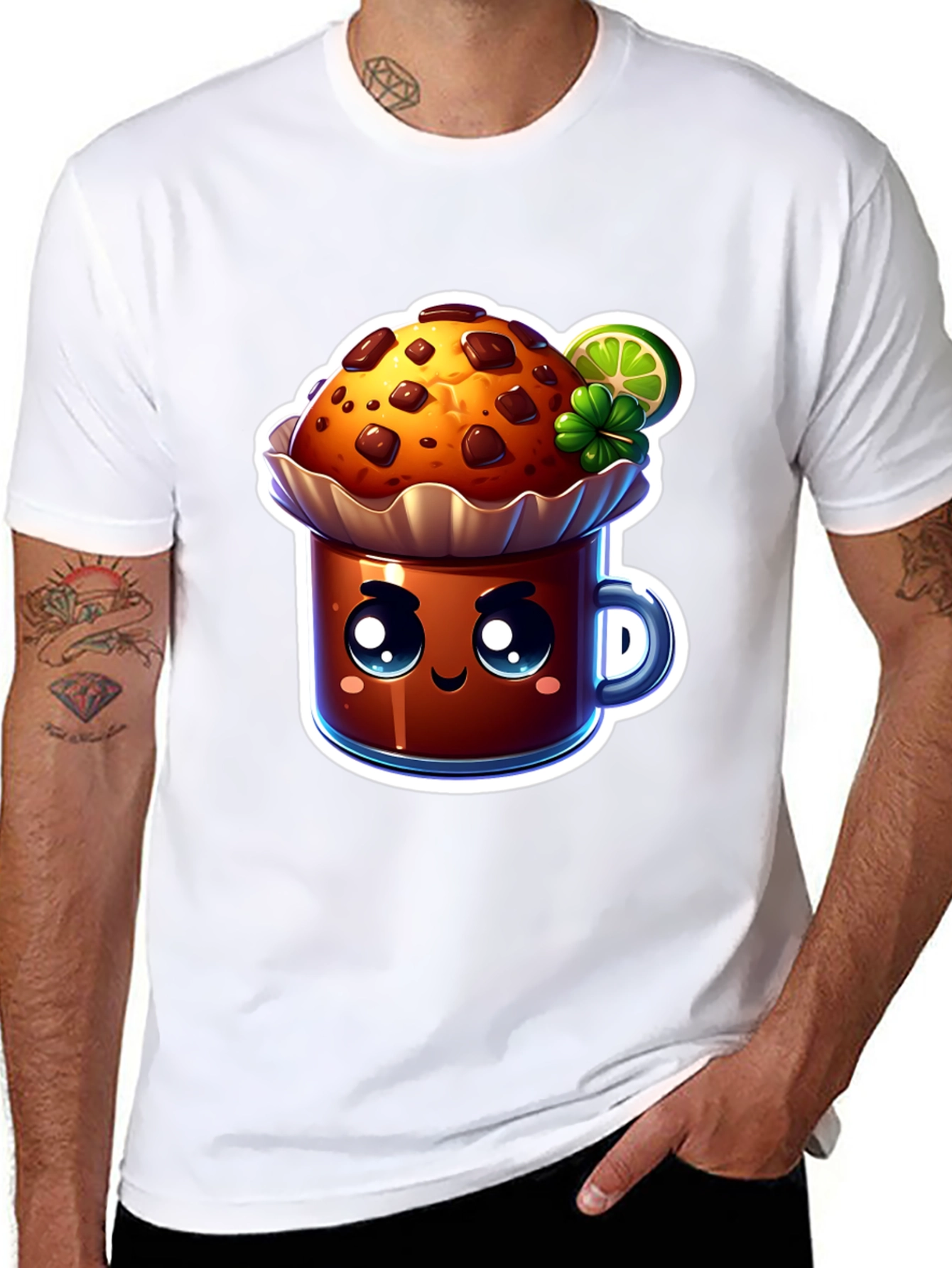 Cute Kawaii Cupcake Graphic T-Shirt