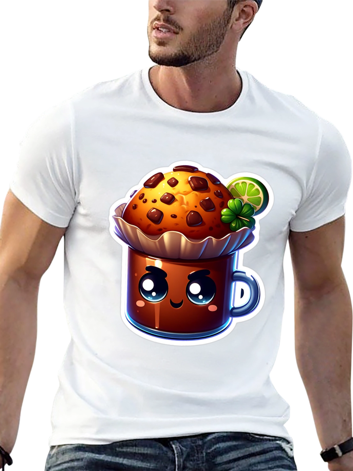 Cute Kawaii Cupcake Graphic T-Shirt