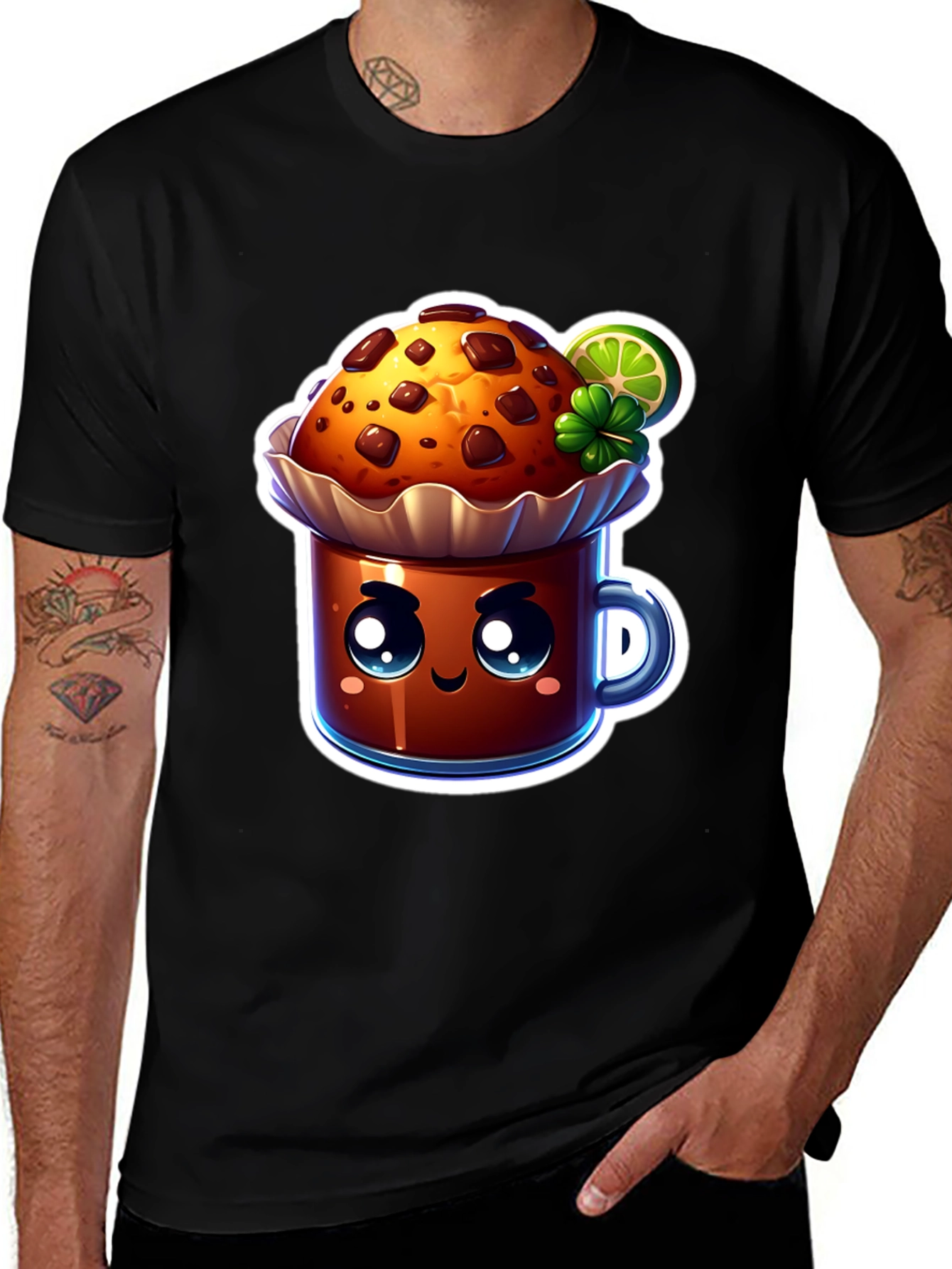 Cute Kawaii Cupcake Graphic T-Shirt