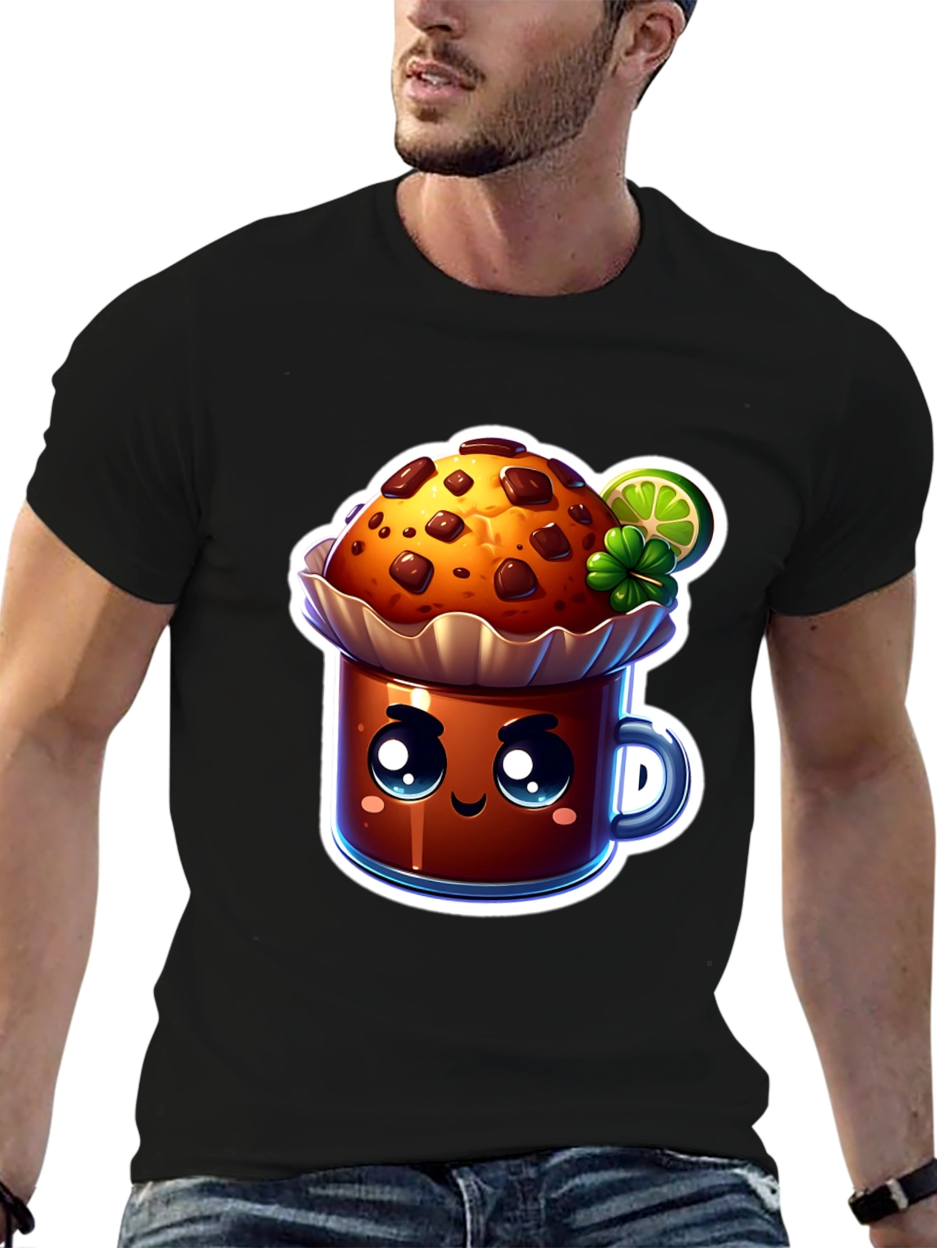 Cute Kawaii Cupcake Graphic T-Shirt