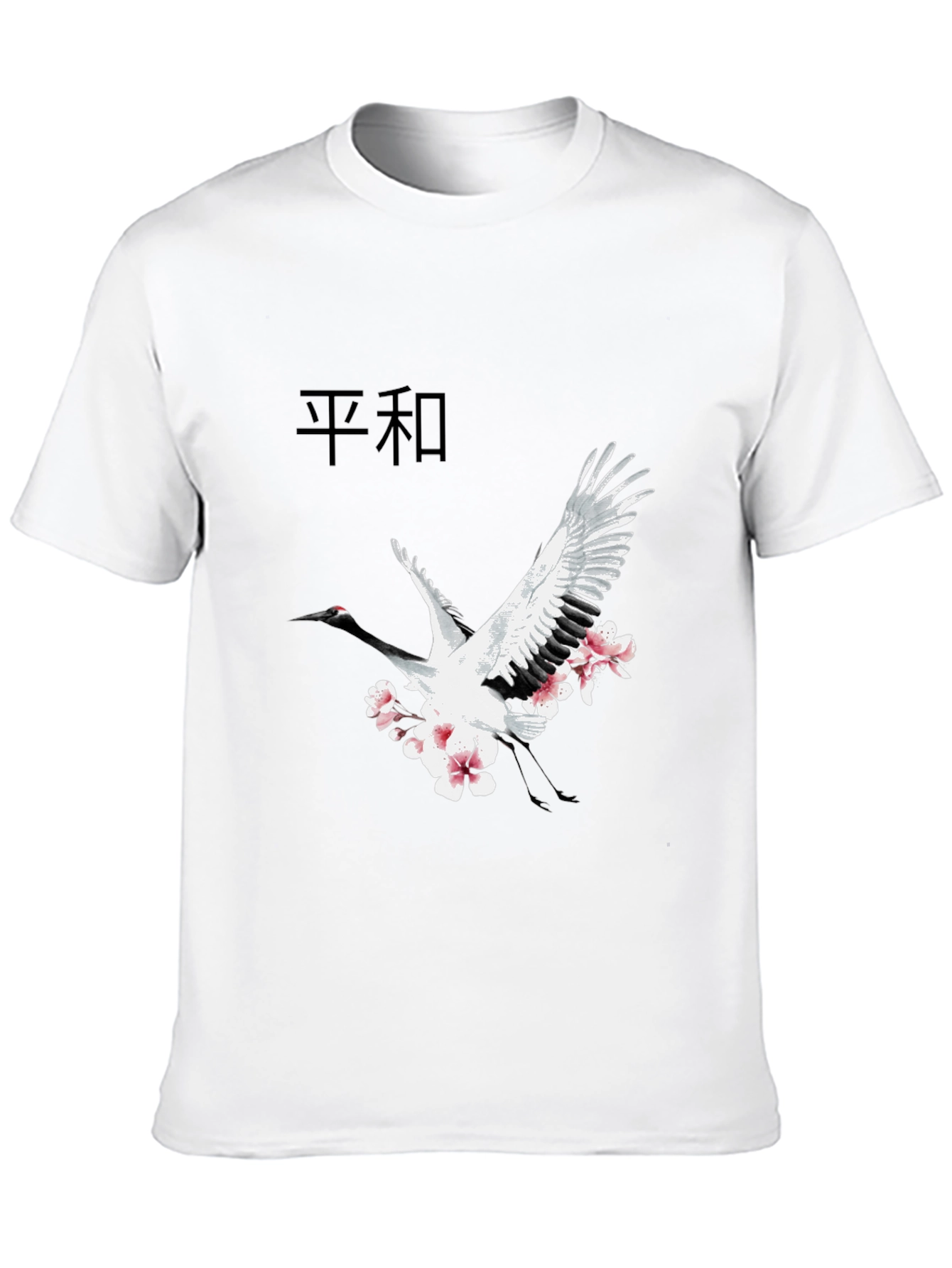 Crane & Blossom Graphic Tee - Black