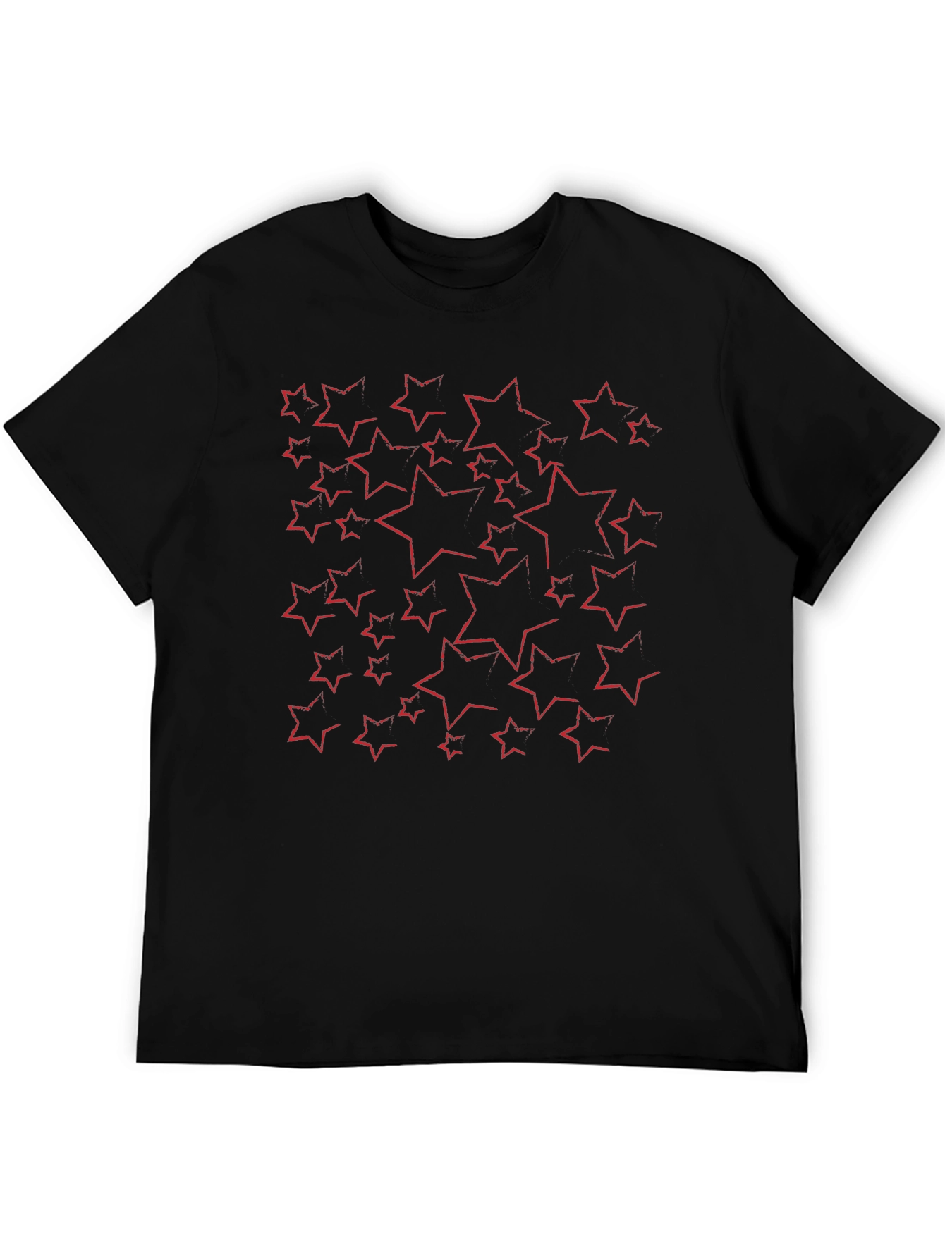 Star Pattern Black T-Shirt