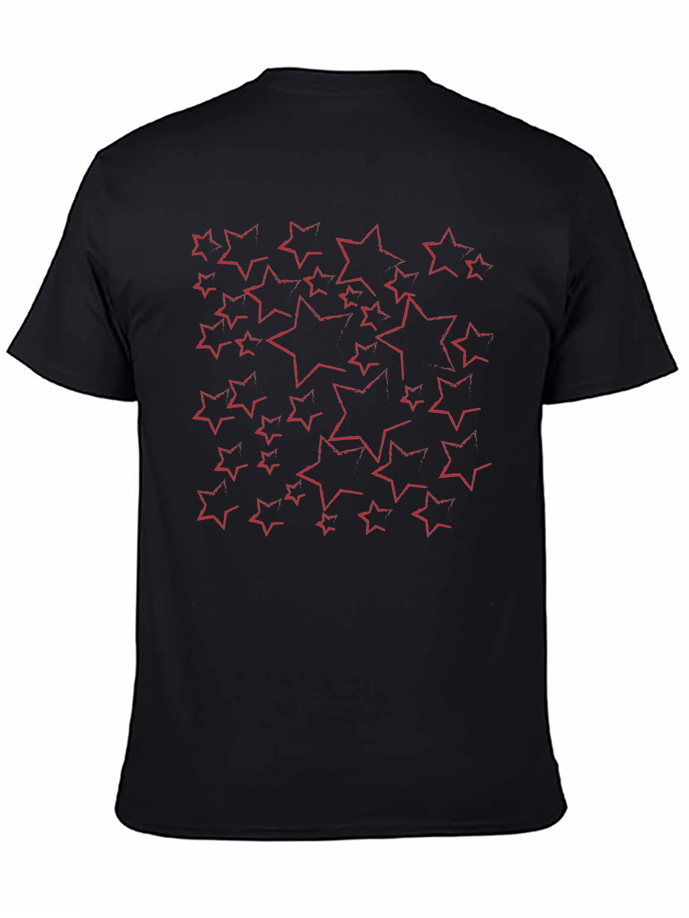 Star Pattern Black T-Shirt
