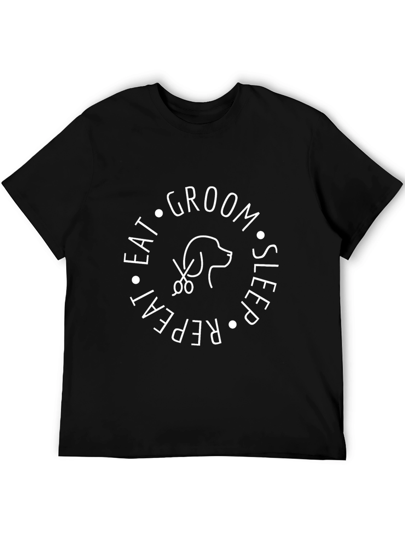 Eat Groom Sleep Repeat Dog Graphic T-Shirt