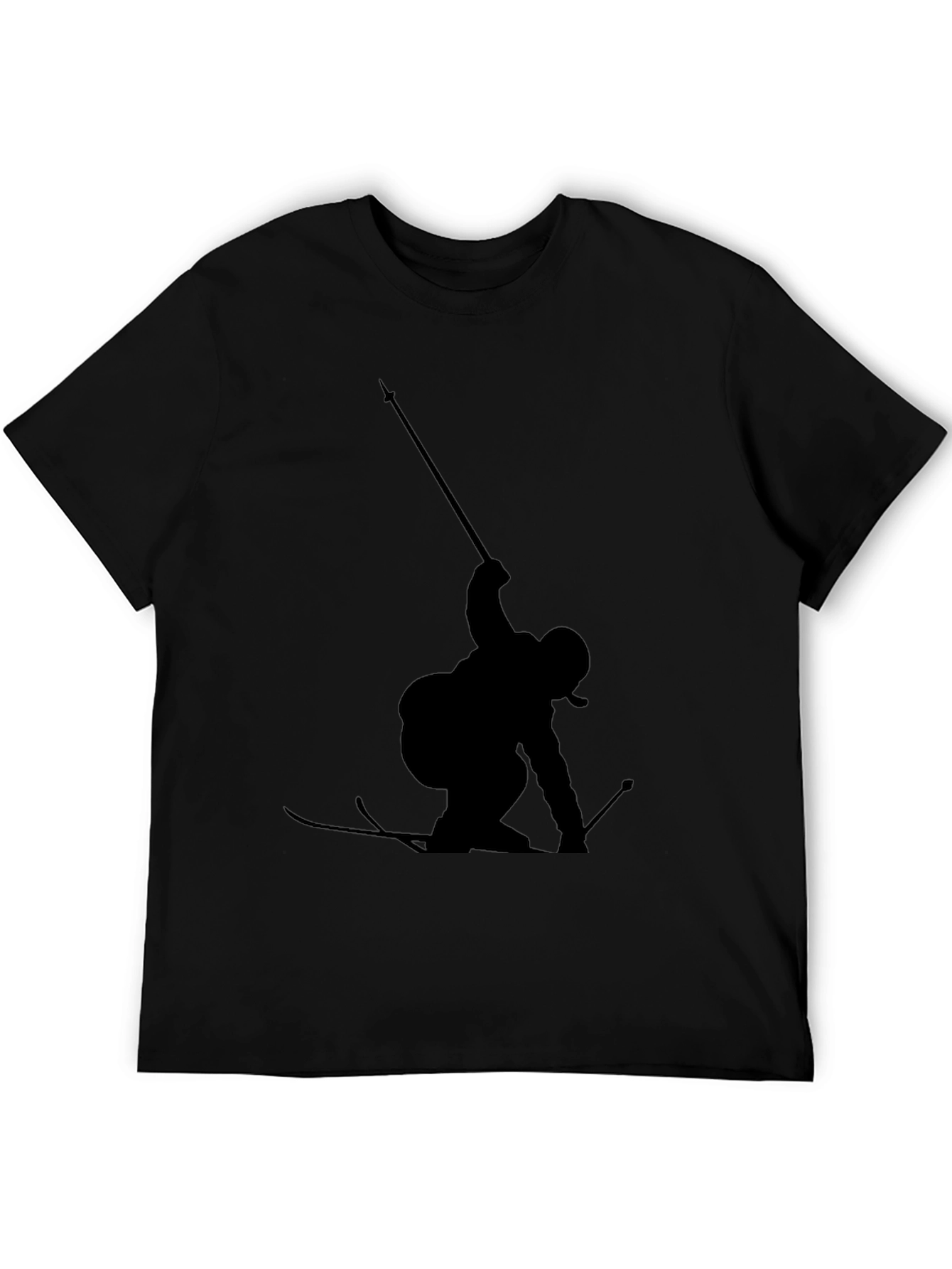 Silhouette Skier Black T-Shirt