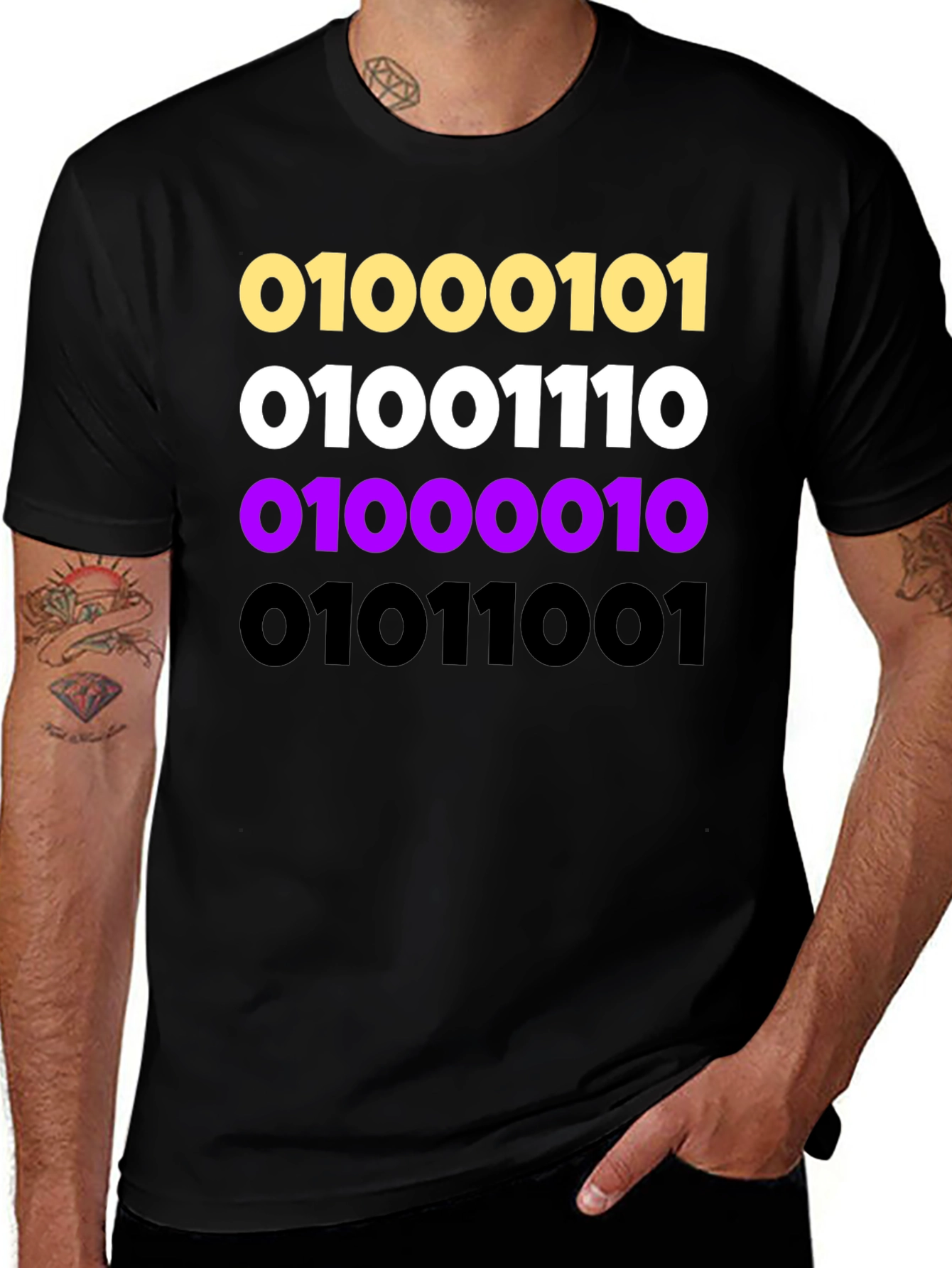 Binary Code Graphic Tee - Programmer Style