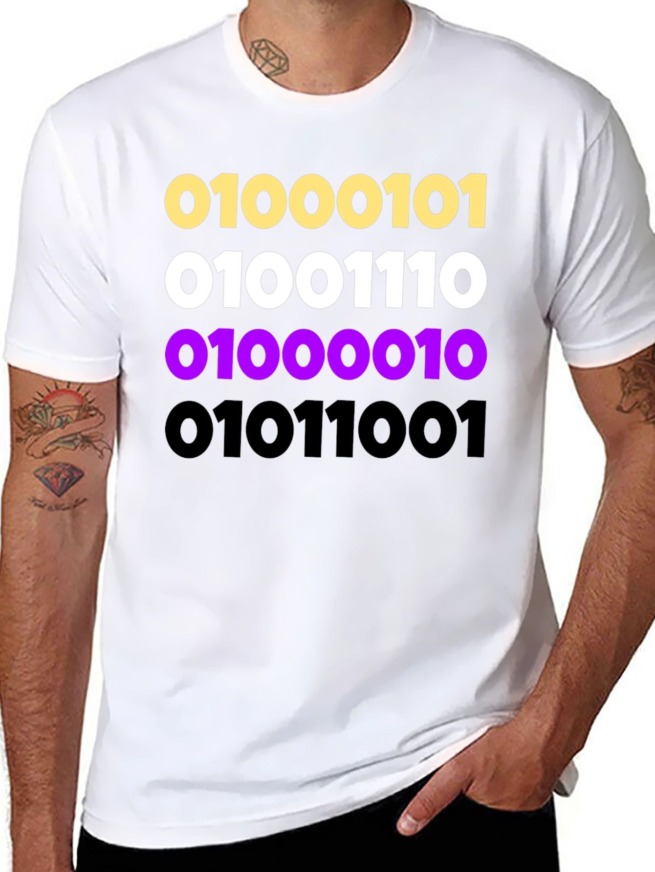 Binary Code Graphic Tee - Programmer Style