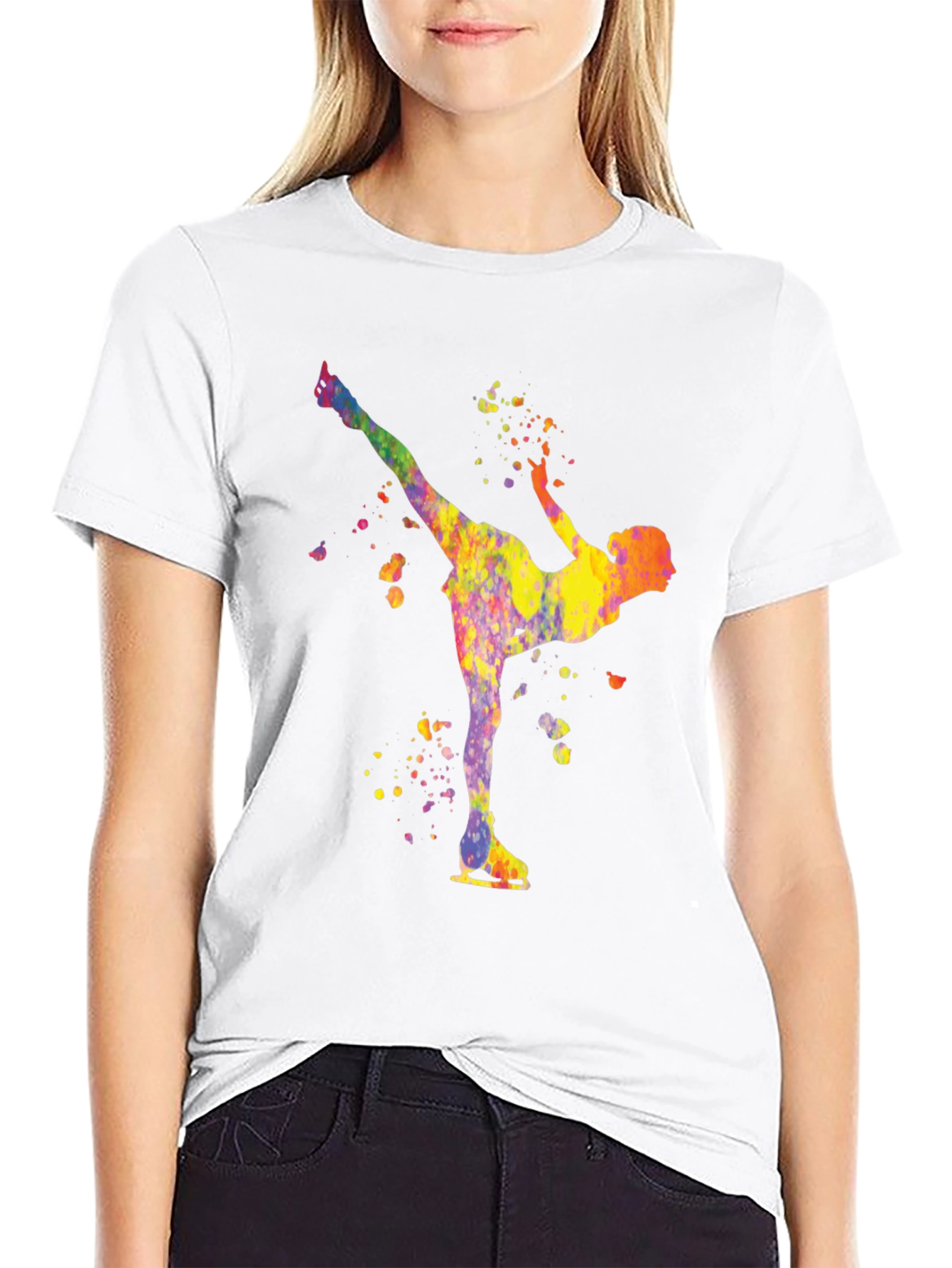 Figure Skating Watercolor T-Shirt