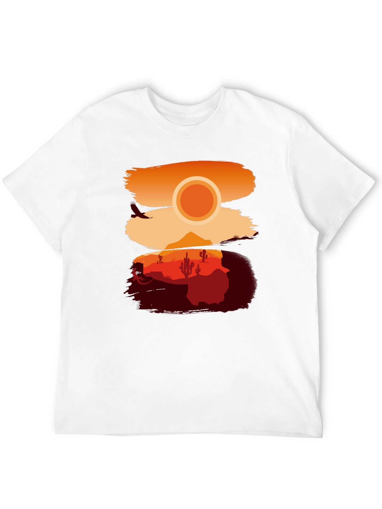 Desert Sunset Graphic Tee - Stylish Black T-Shirt